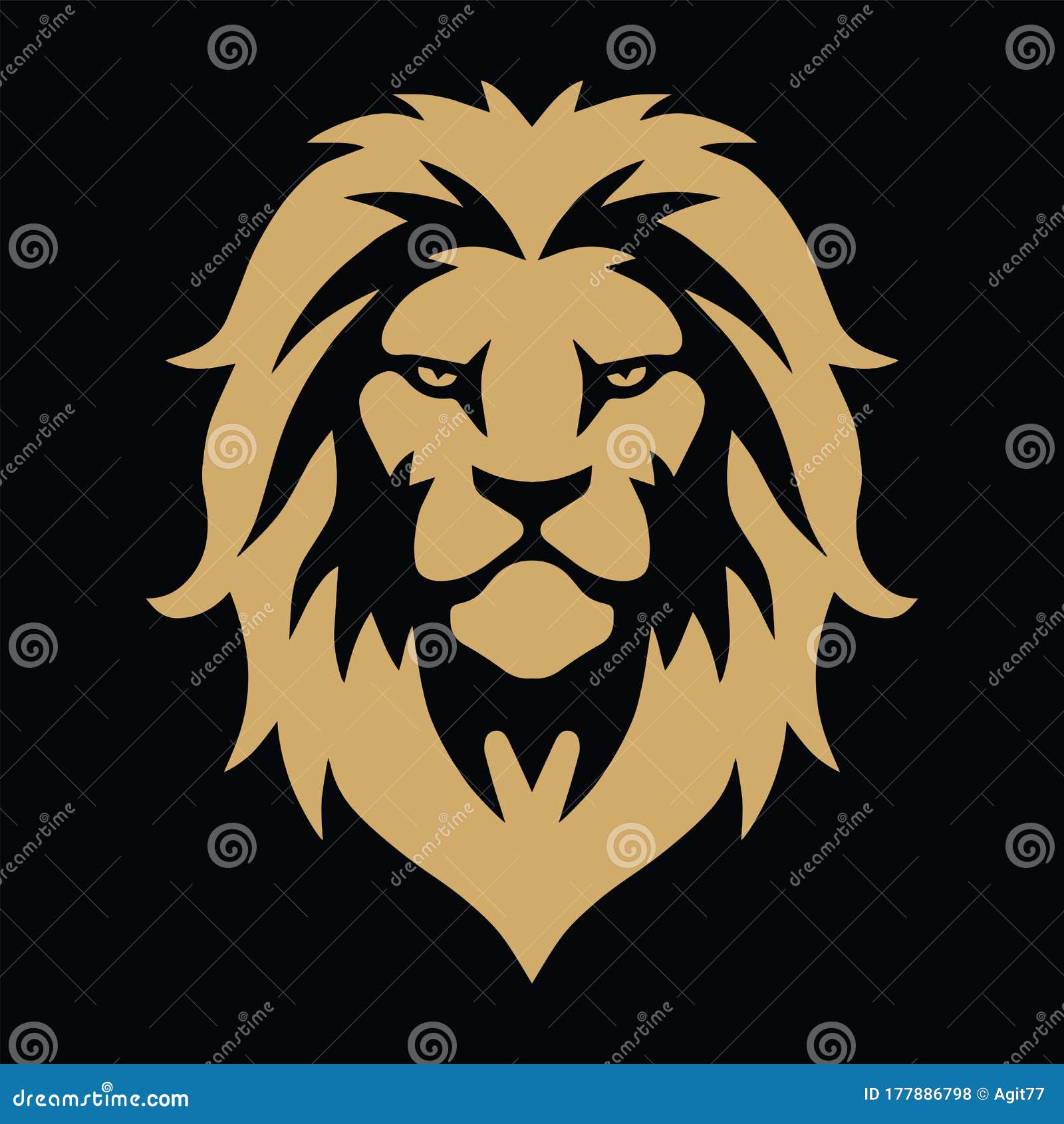 Black golden lion logo