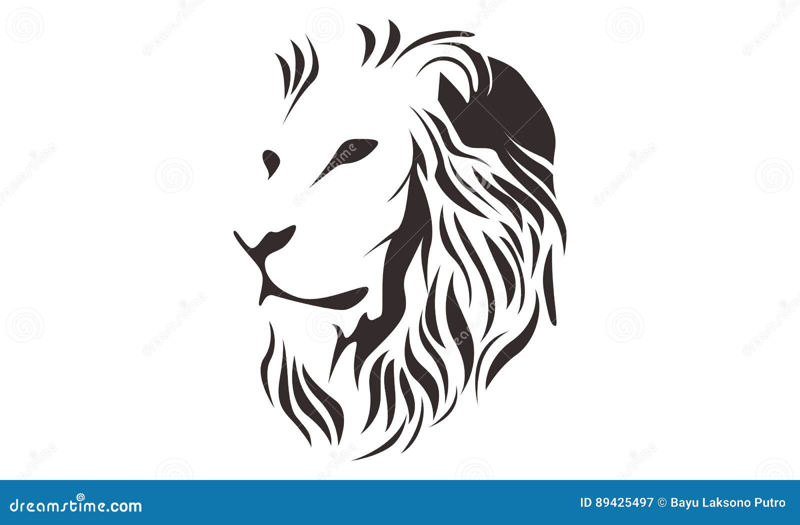 LION HEAD LINE ART DRAWING ILLUSTRATION Stock Illustration ...