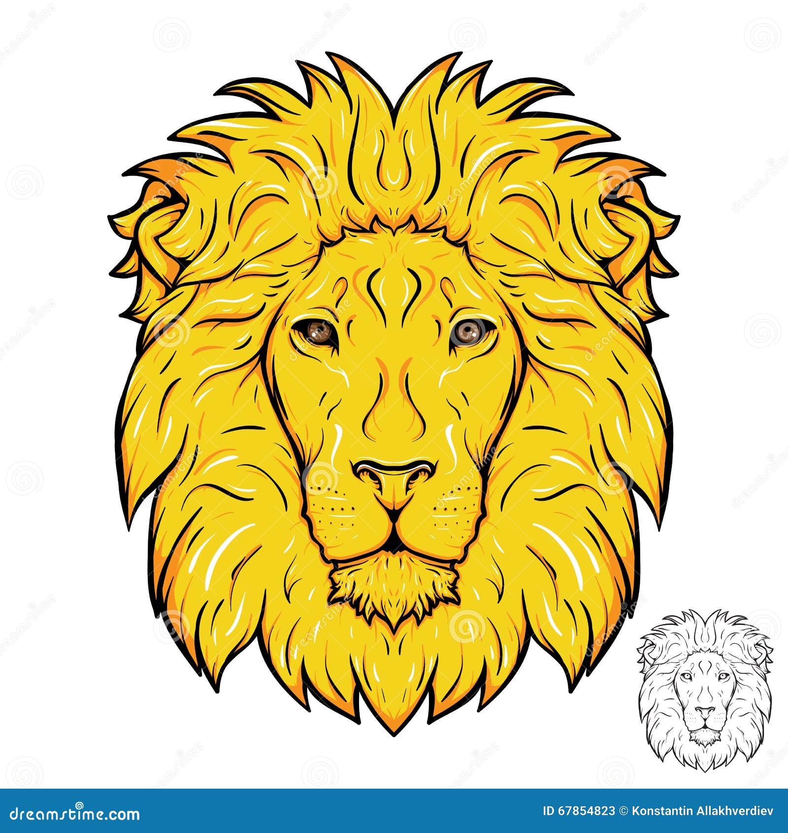 Lion Head Logo illustration de vecteur. Illustration du lion 67854823