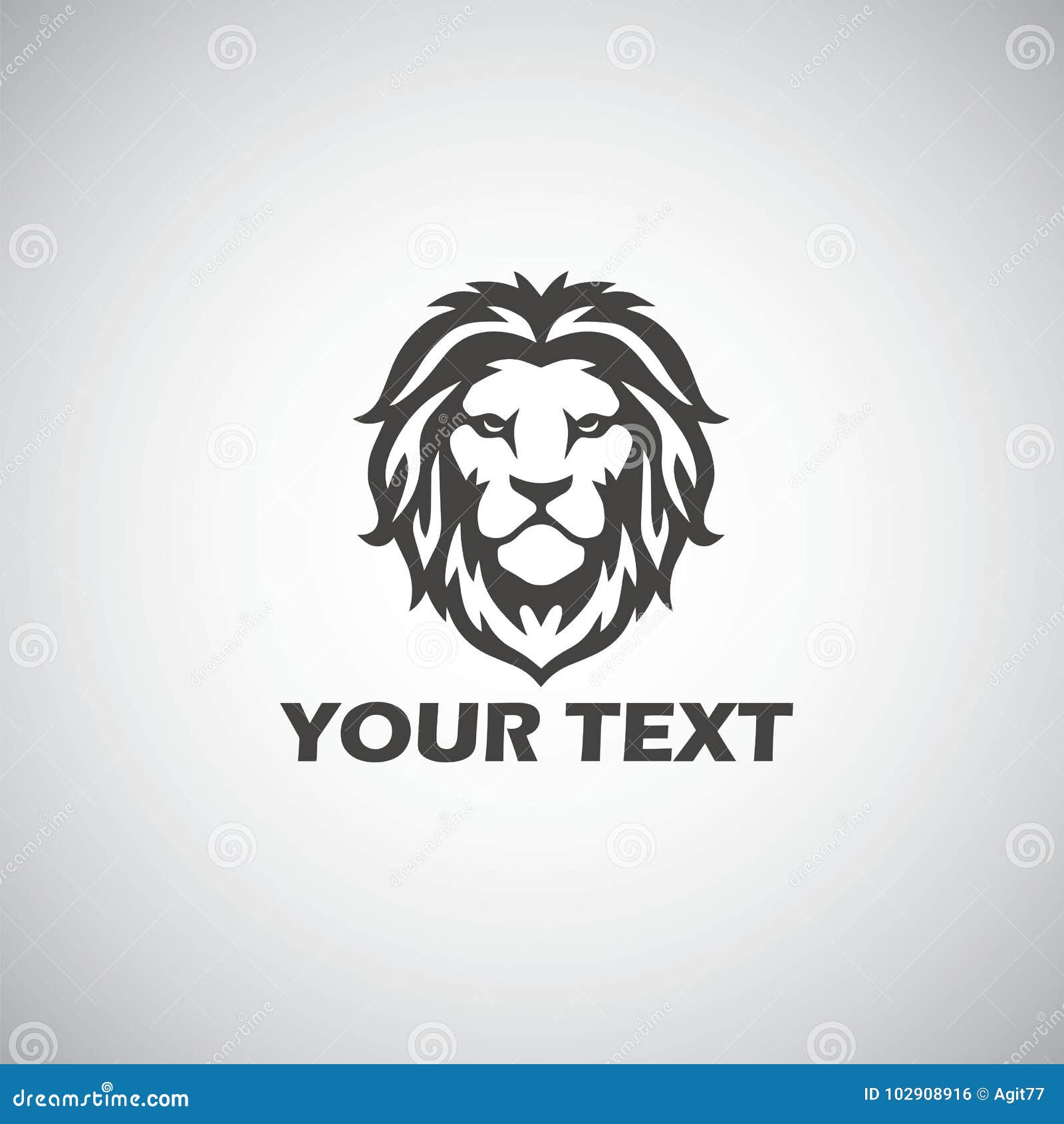 Lion Head Logo Design Template Stock Vector Illustration of element