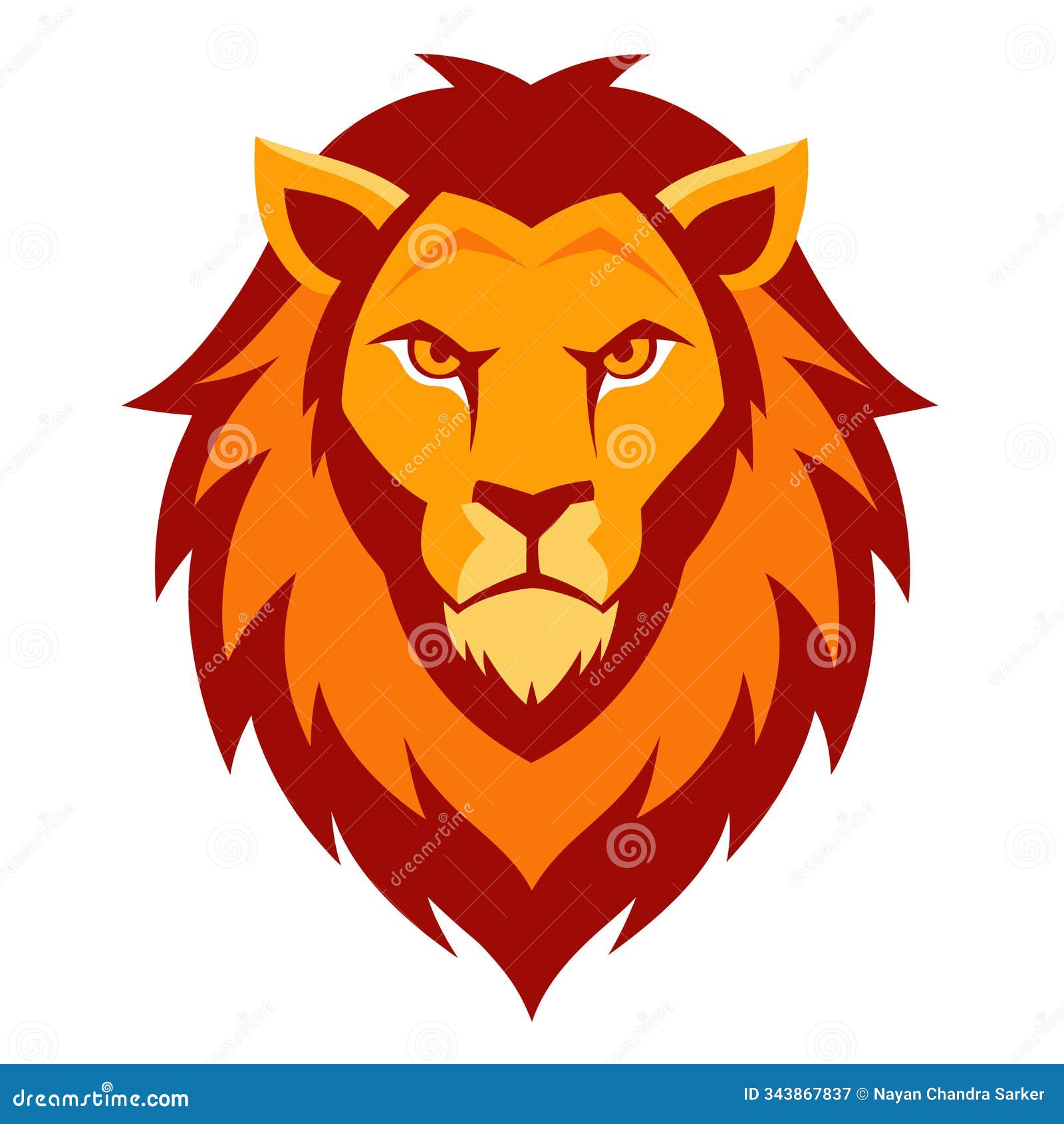 lion head mascot logo  art
