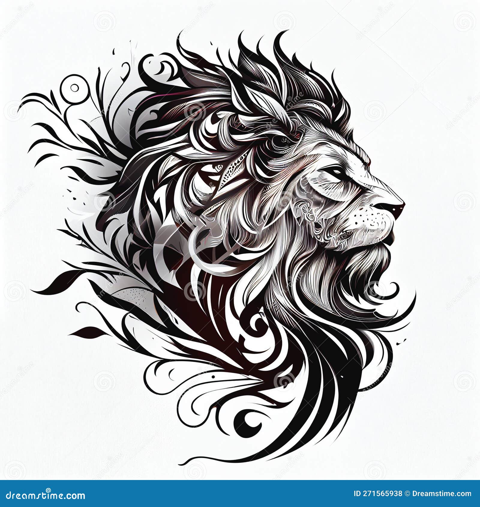 lion head tattoo  logo  drawing