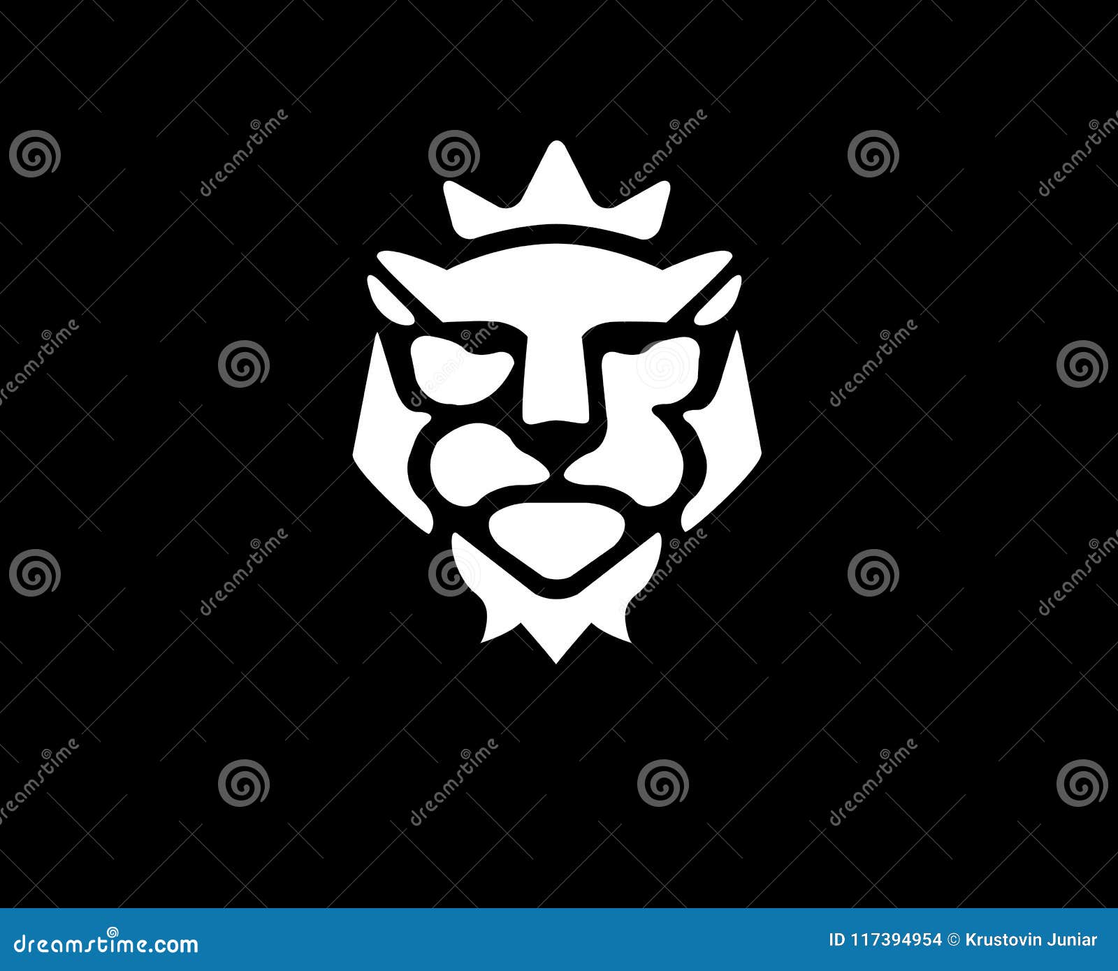 lion kings head logo in black background