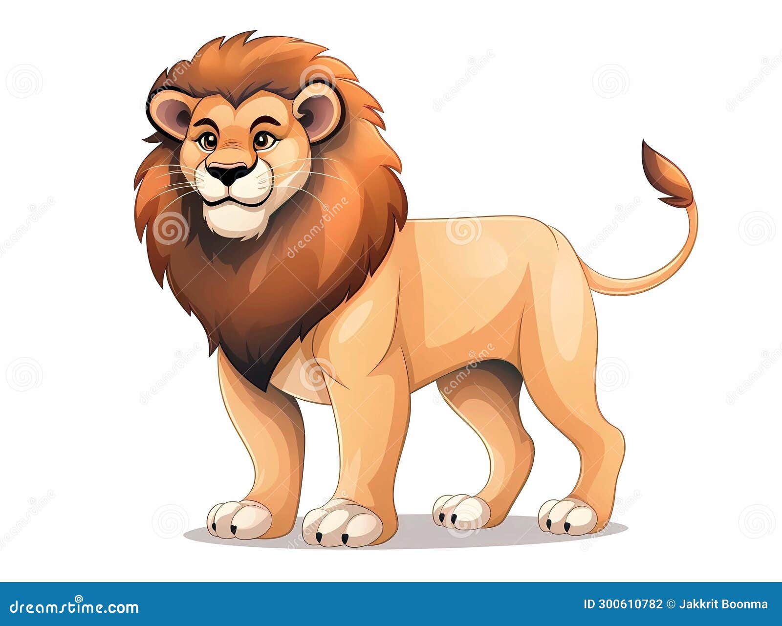 Lion Isolated on White Background Cartoon Style, Generative AI ...