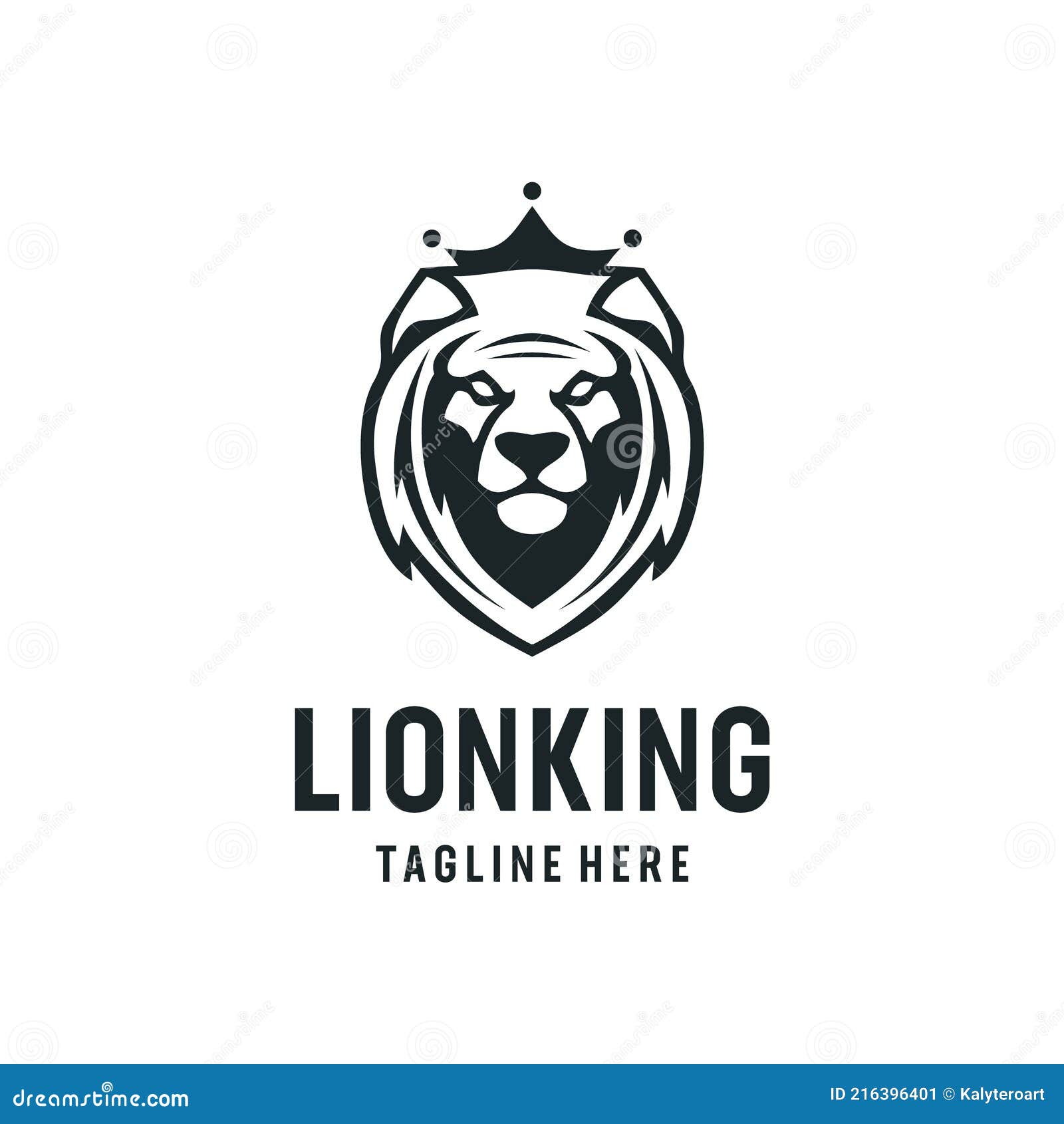 Lion Head King Jungle Logo Design Stock Vector (Royalty Free