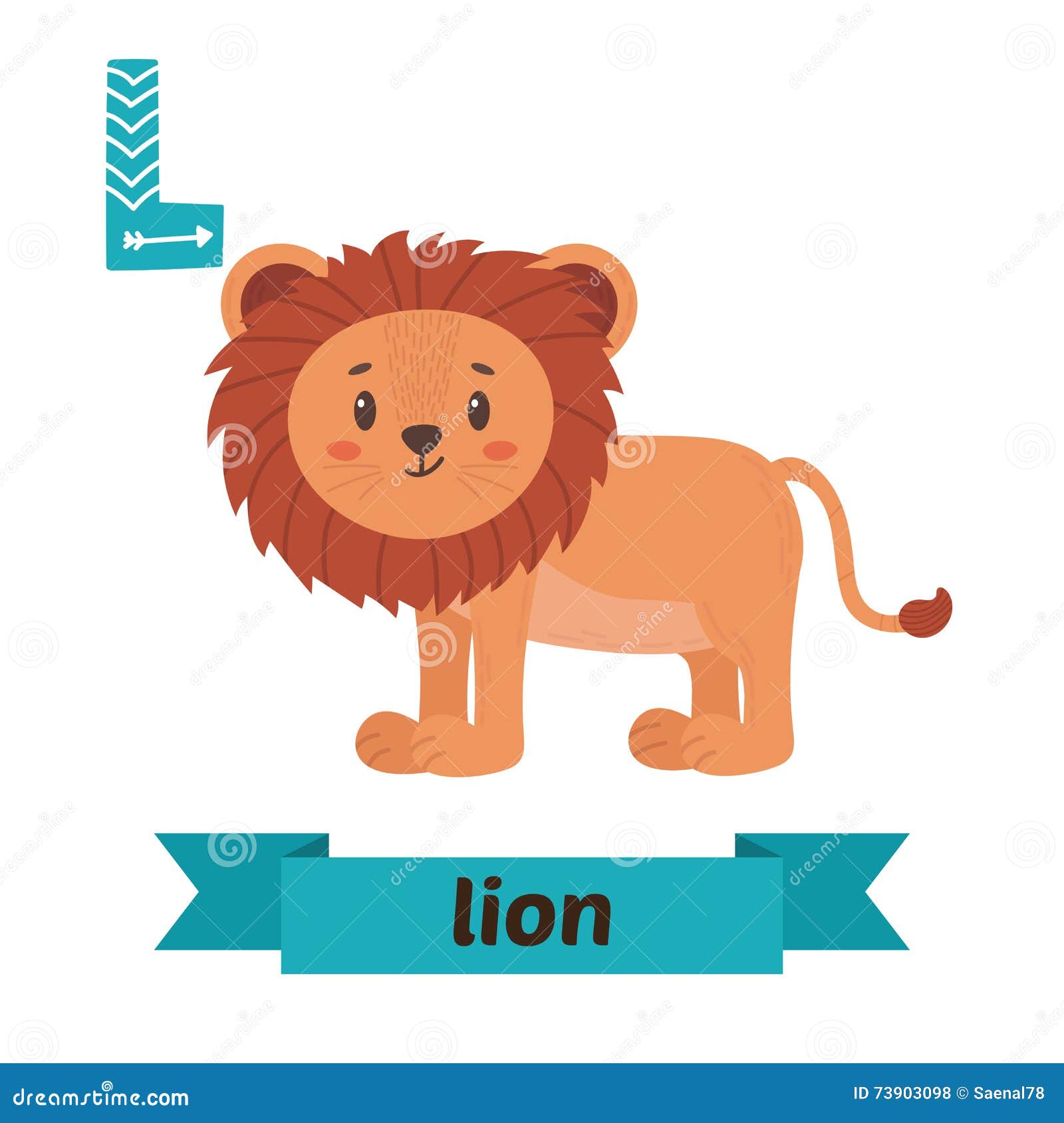 Lion. L Letter. Cute Children Animal Alphabet in Vector Stock Vector -  Illustration of book, graphic: 73903098