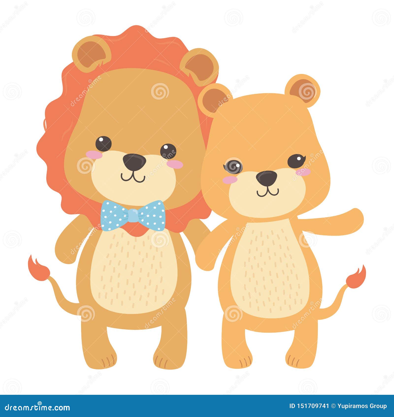 Lion And Lioness Cartoon Design Stock Vector ...