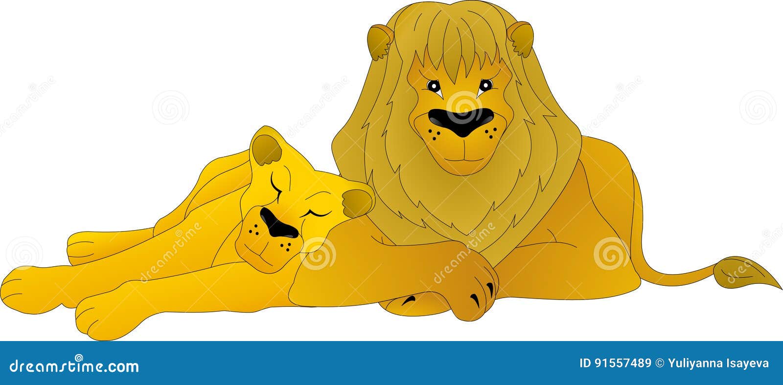 Lion and lioness stock vector. Illustration of interact ...