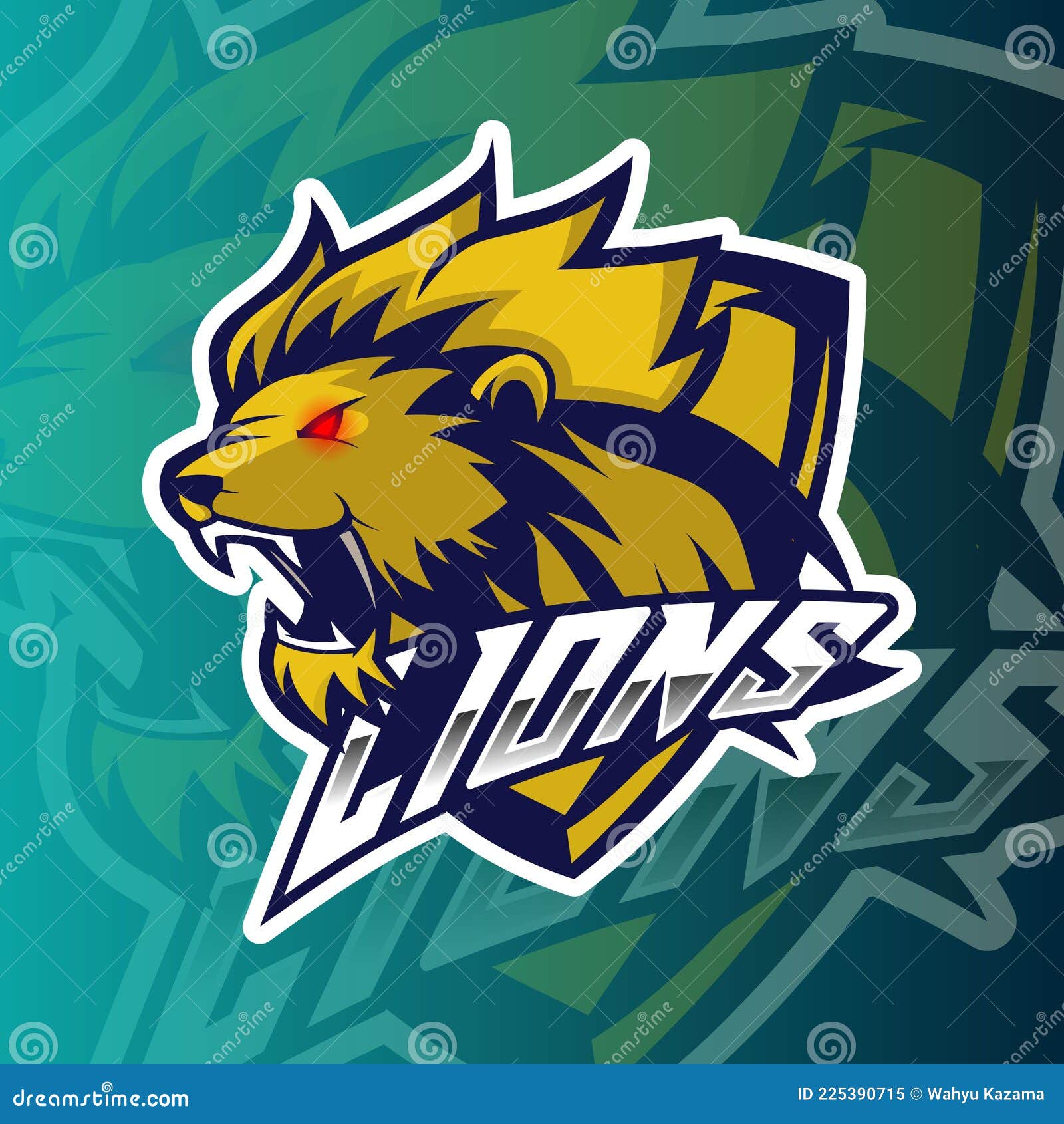 Lion head esport mascot logo design By Visink | TheHungryJPEG