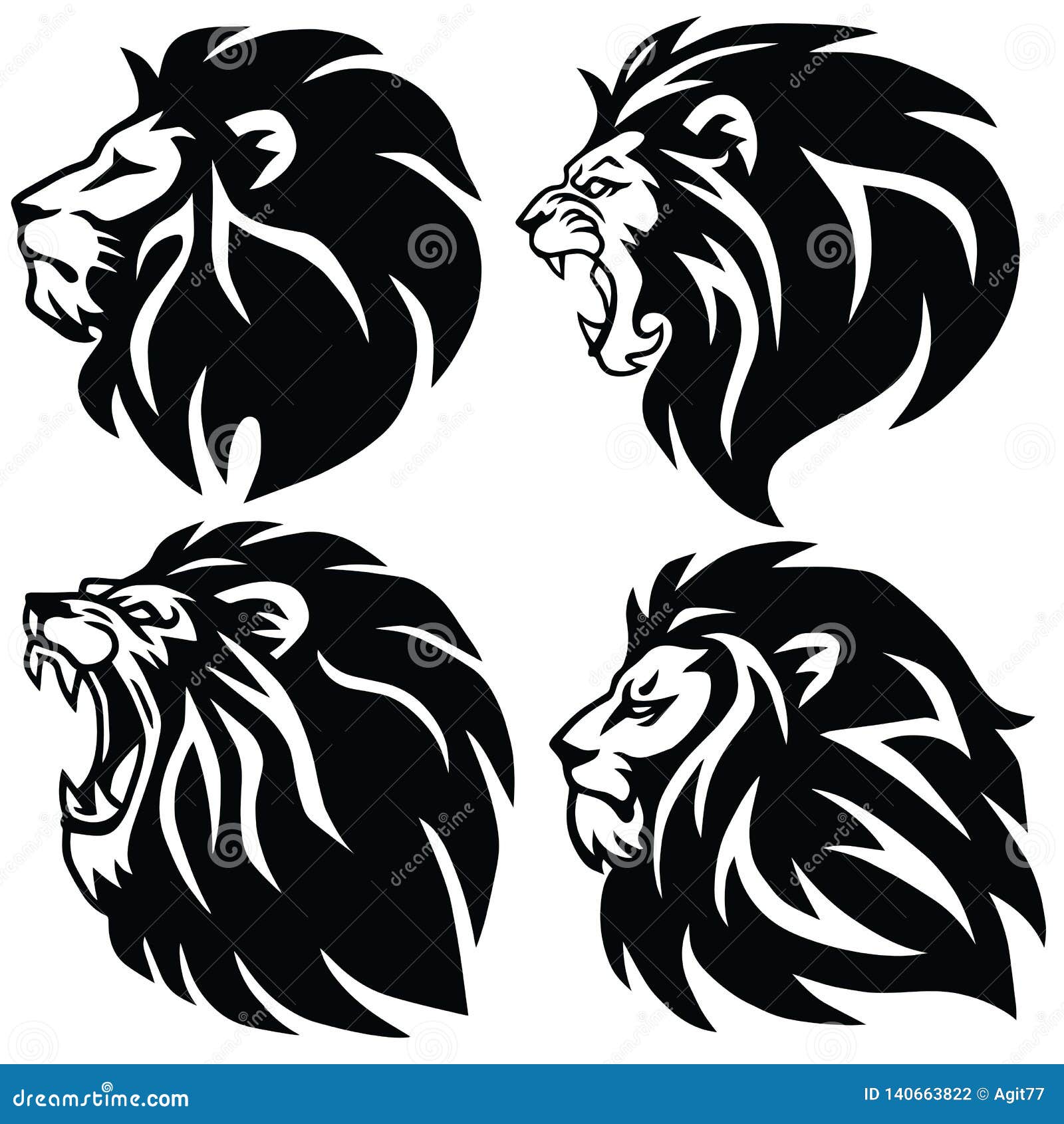 lion logo set premium   icons