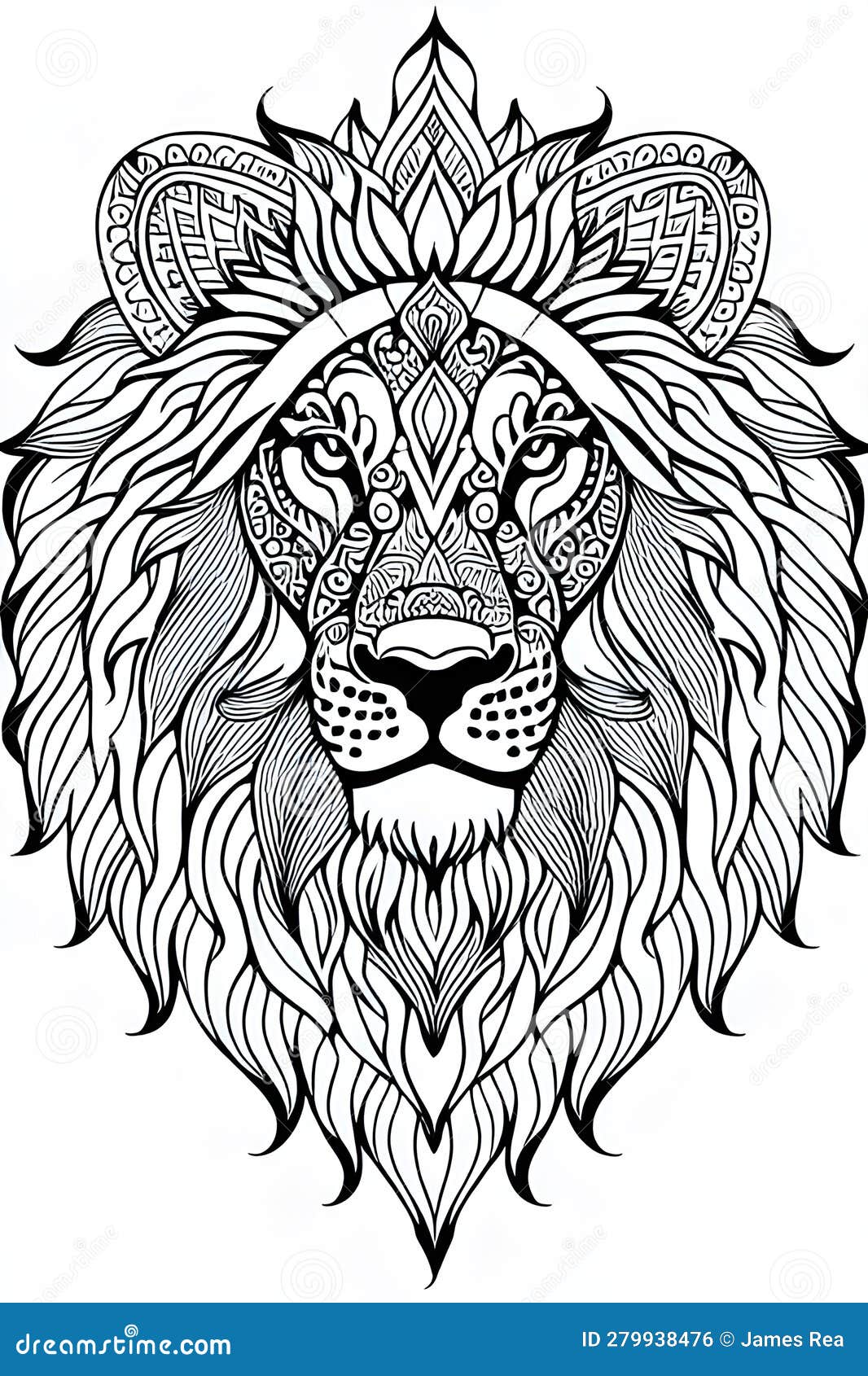 Lion Mandala Colouring Page Stock Illustration - Illustration of sketch ...