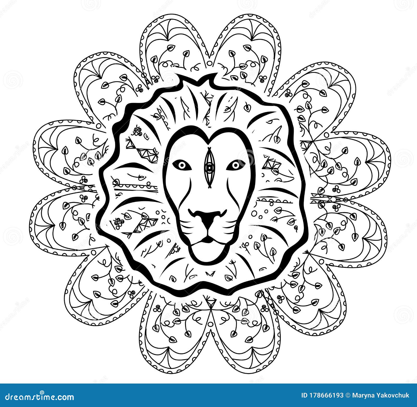 Download The lion mandala stock vector. Illustration of pattern ...