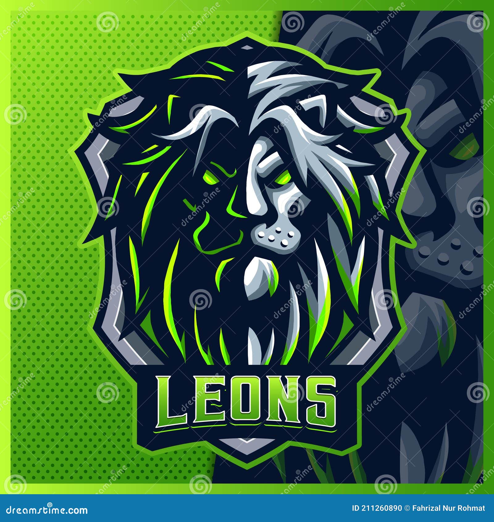 Lion head gaming logo Royalty Free Vector Image