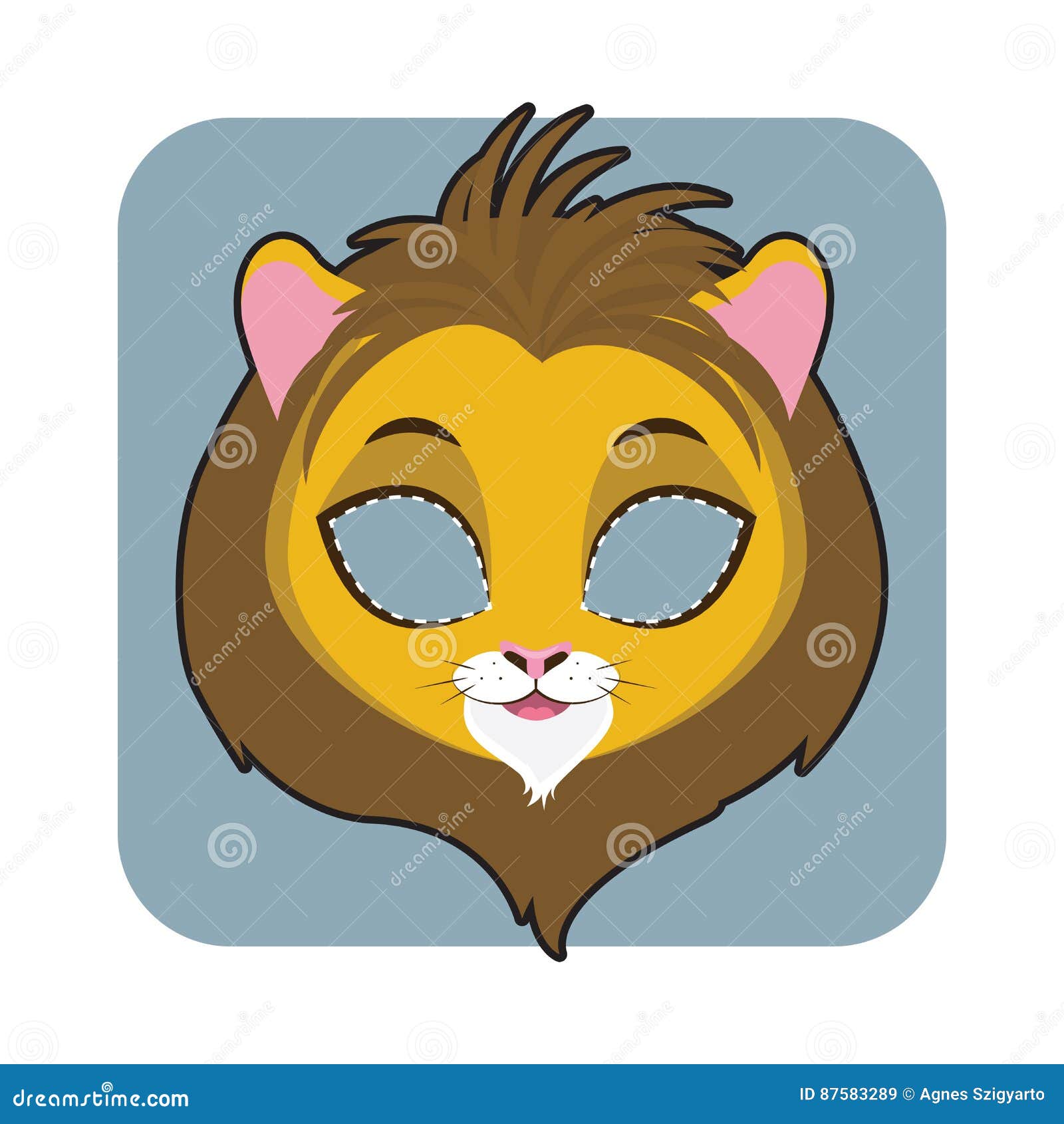 Lion mask for festivities stock vector. Illustration of comic 87583289