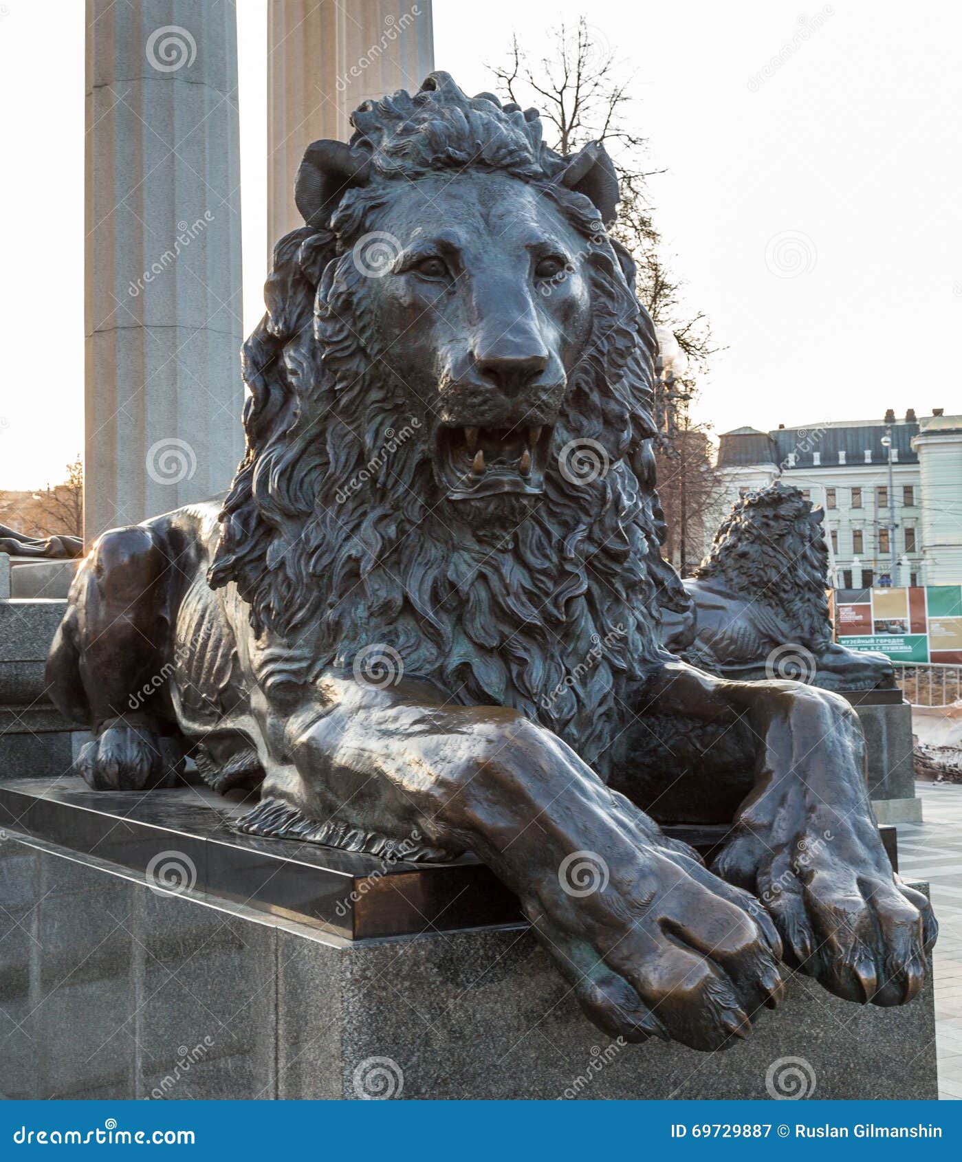 Lion metal Statue stock image. Image of monument, ancient 69729887