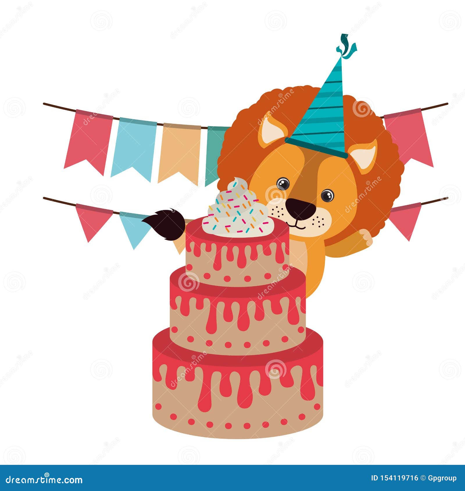 Lion Mignon Avec Le Gateau Du Joyeux Anniversaire Illustration De Vecteur Illustration Du Lion Expression Lion Mignon Avec Le Gateau Du Joyeux Anniversaire Illustration De Vecteur Illustration Du Lion Expression