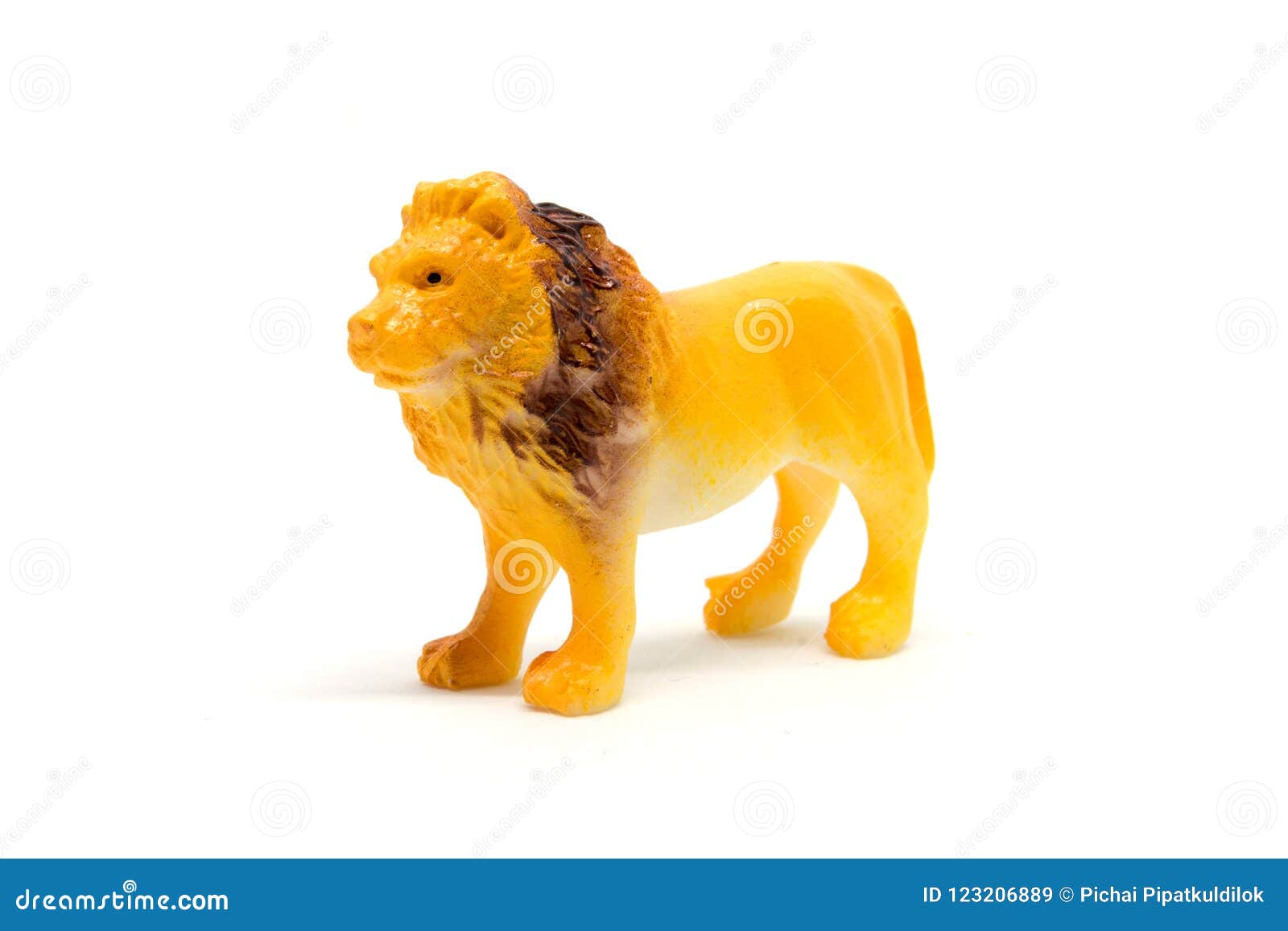 Lion Model on White Background, Animal Toys Plastic Stock Image Image