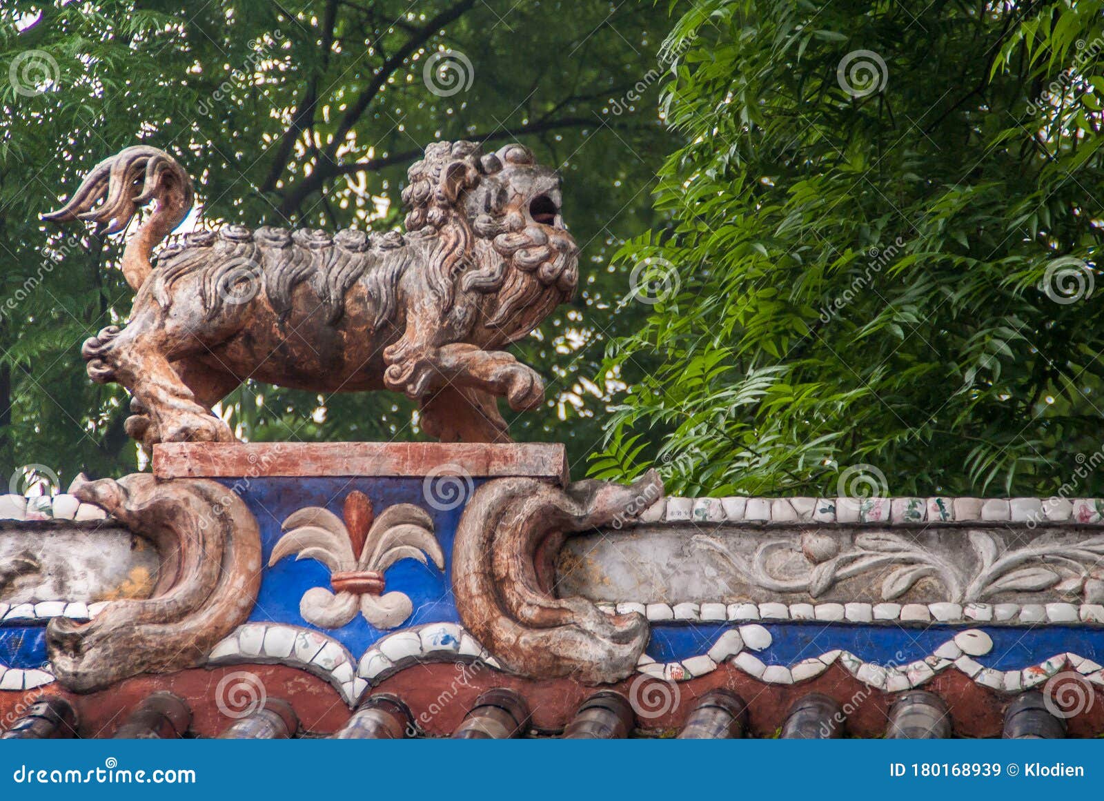 Statue de dragon chinois en pierre reconstituée | Décoration de jardin  mythique vintage