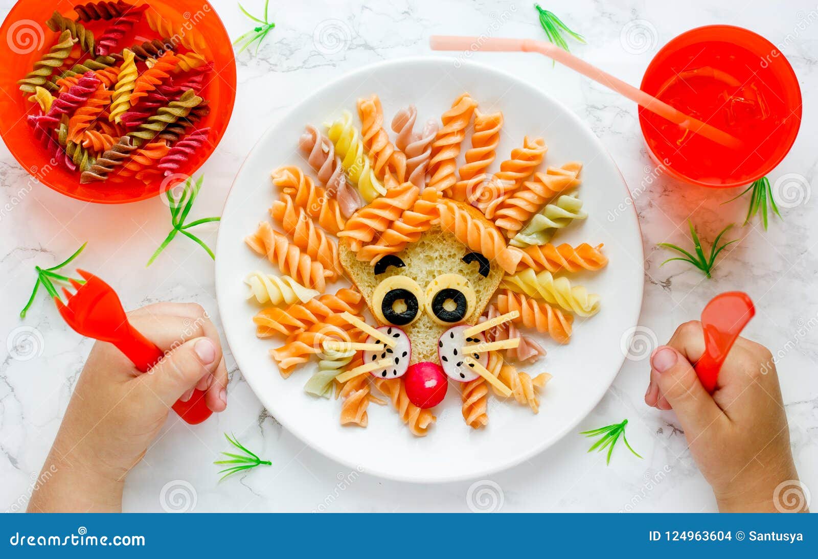 Lion Pasta - Fun Food Idea for Kids Lunch, Animal Shaped Food Art Stock  Photo - Image of fusilli, form: 124963604
