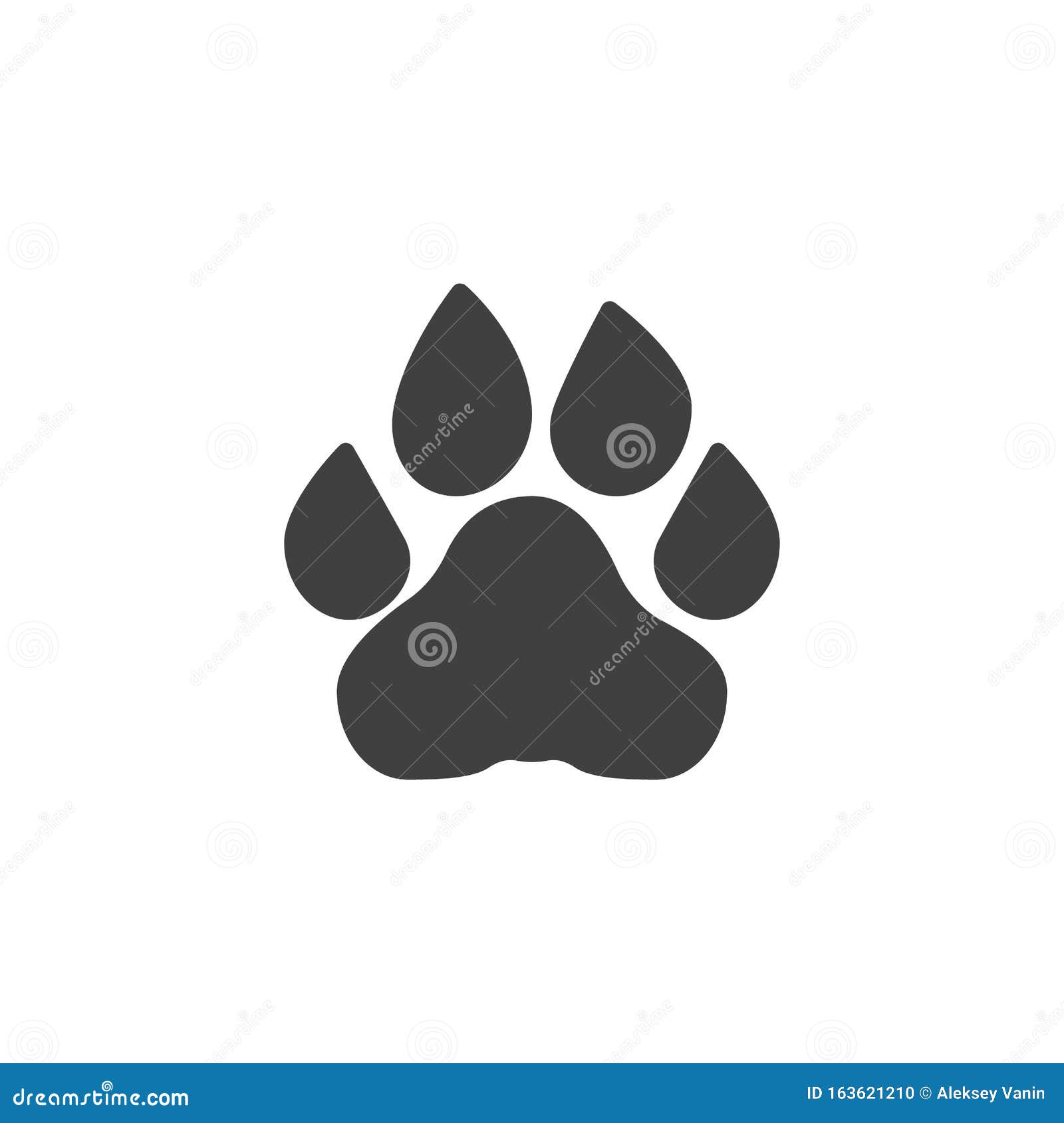 Lion paw print vector icon stock vector. Illustration of pixel - 163621210
