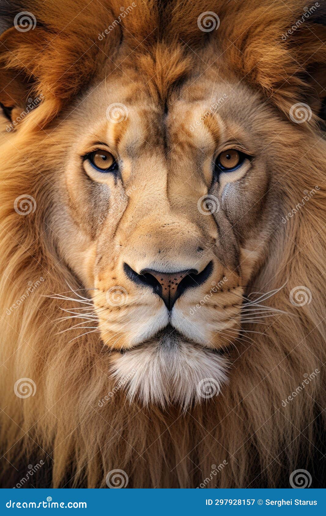 A Lion S Face with a Big Mane, AI Stock Image Image of africa