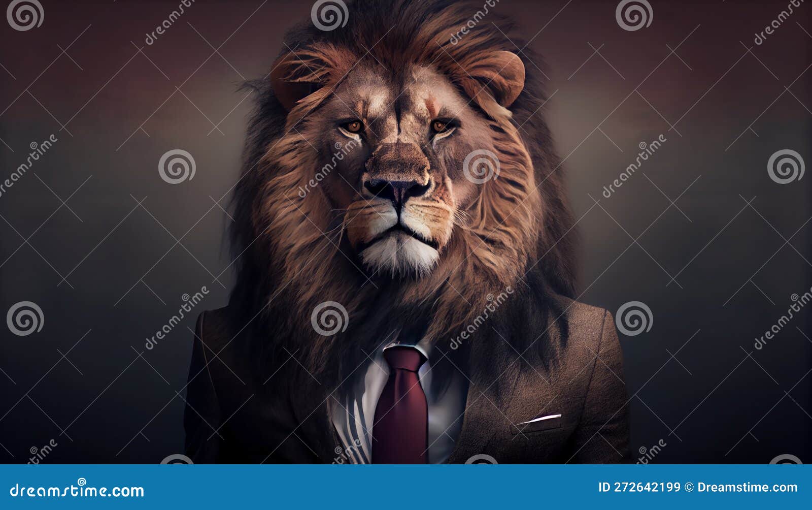 Lion S Head Wearing a Business Suit, Professionalism and Authority ...