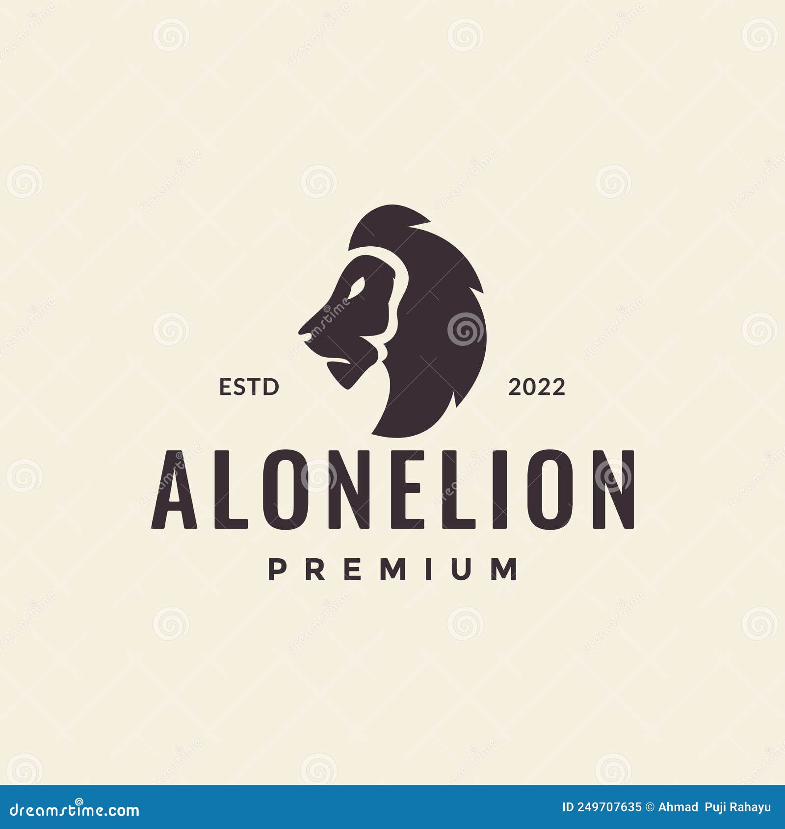 lion side view hipster logo   graphic  icon  creative idea