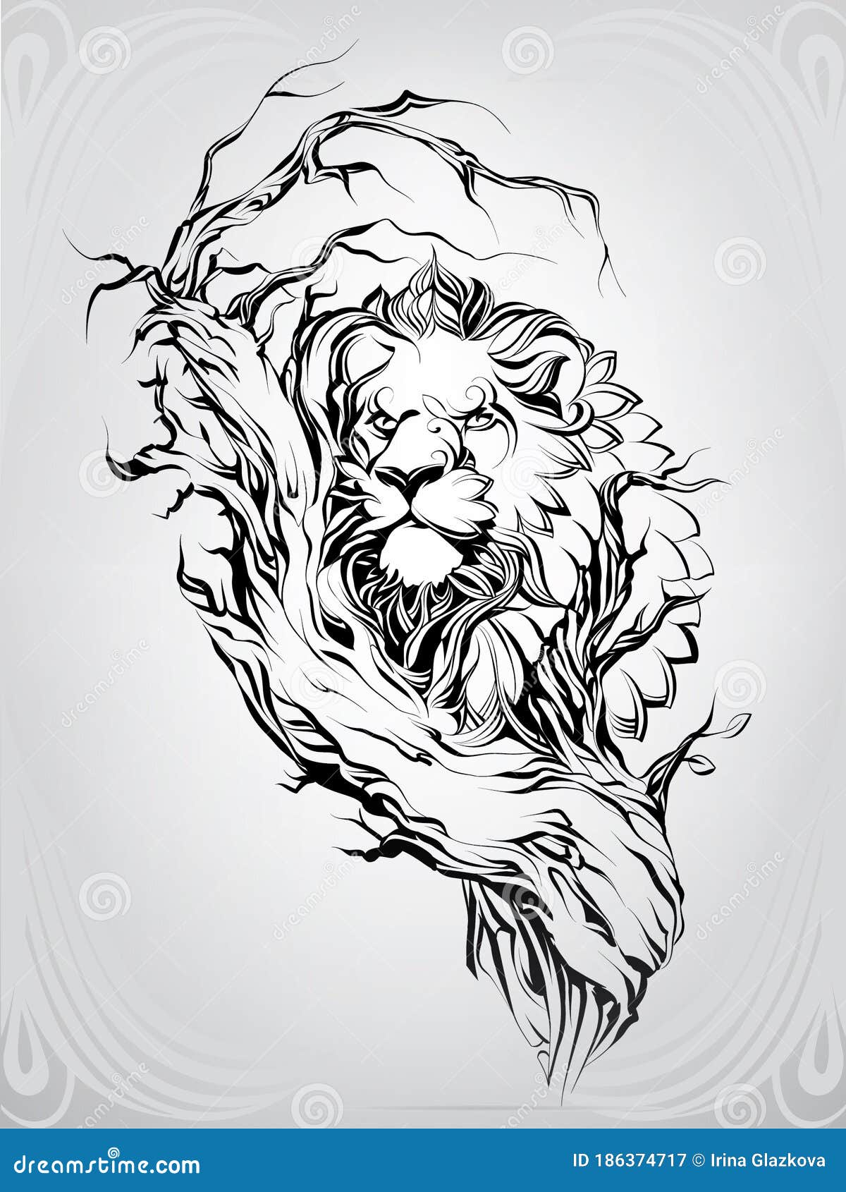Lion Silhouette in a Tree. Vector Illustration Stock Vector - Illustration of predator, tattoo: 186374717 Lion Silhouette in a Tree. Vector Illustration Stock Vector - Illustration of predator, tattoo: 186374717