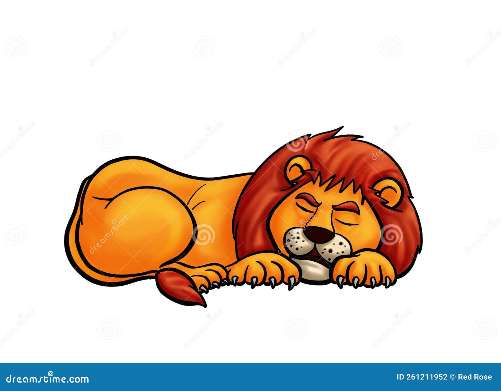Sleepy lion stock illustration. Illustration of sleeps 261211952