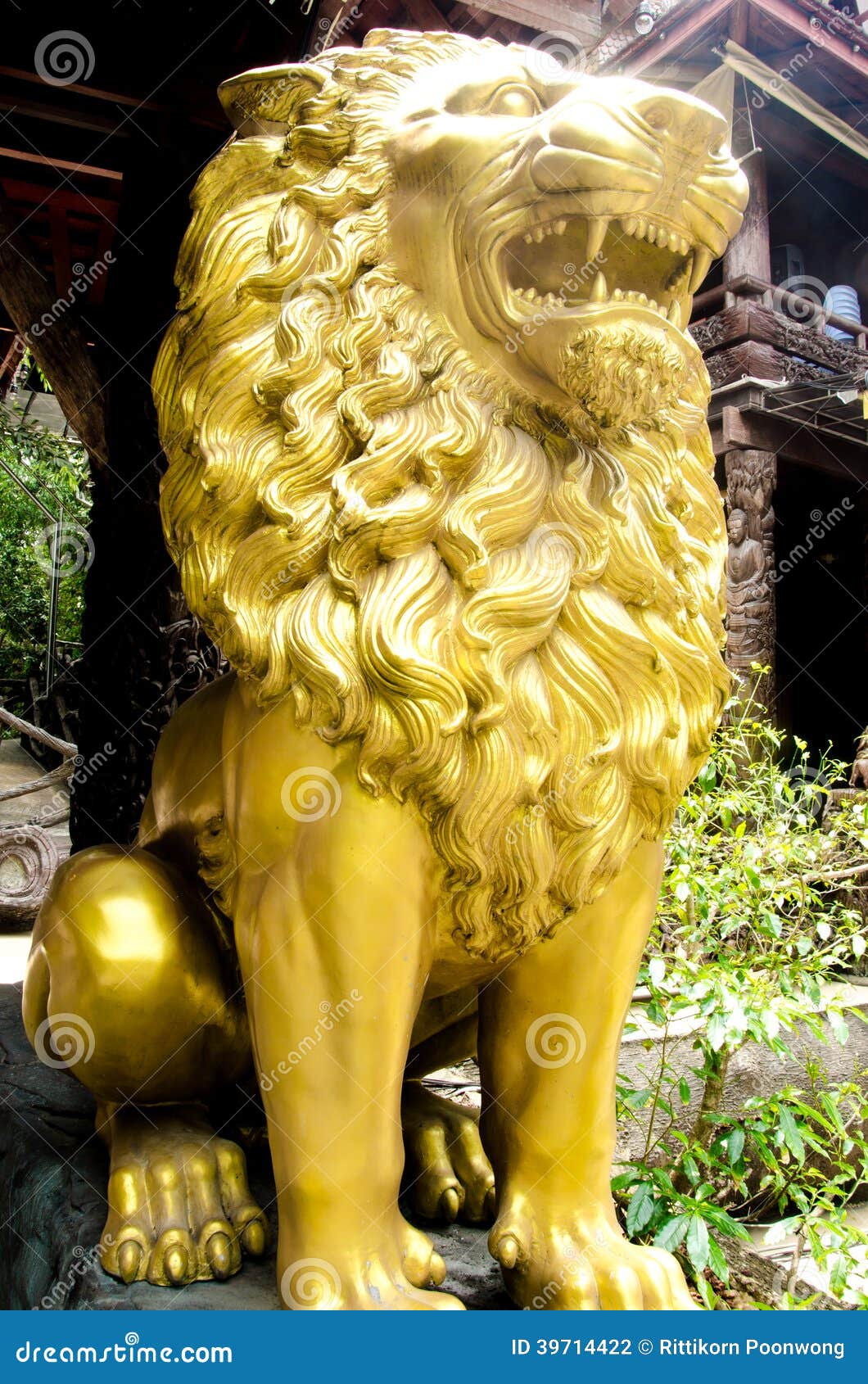 Lion statue stock photo. Image of golden, lion, power 39714422