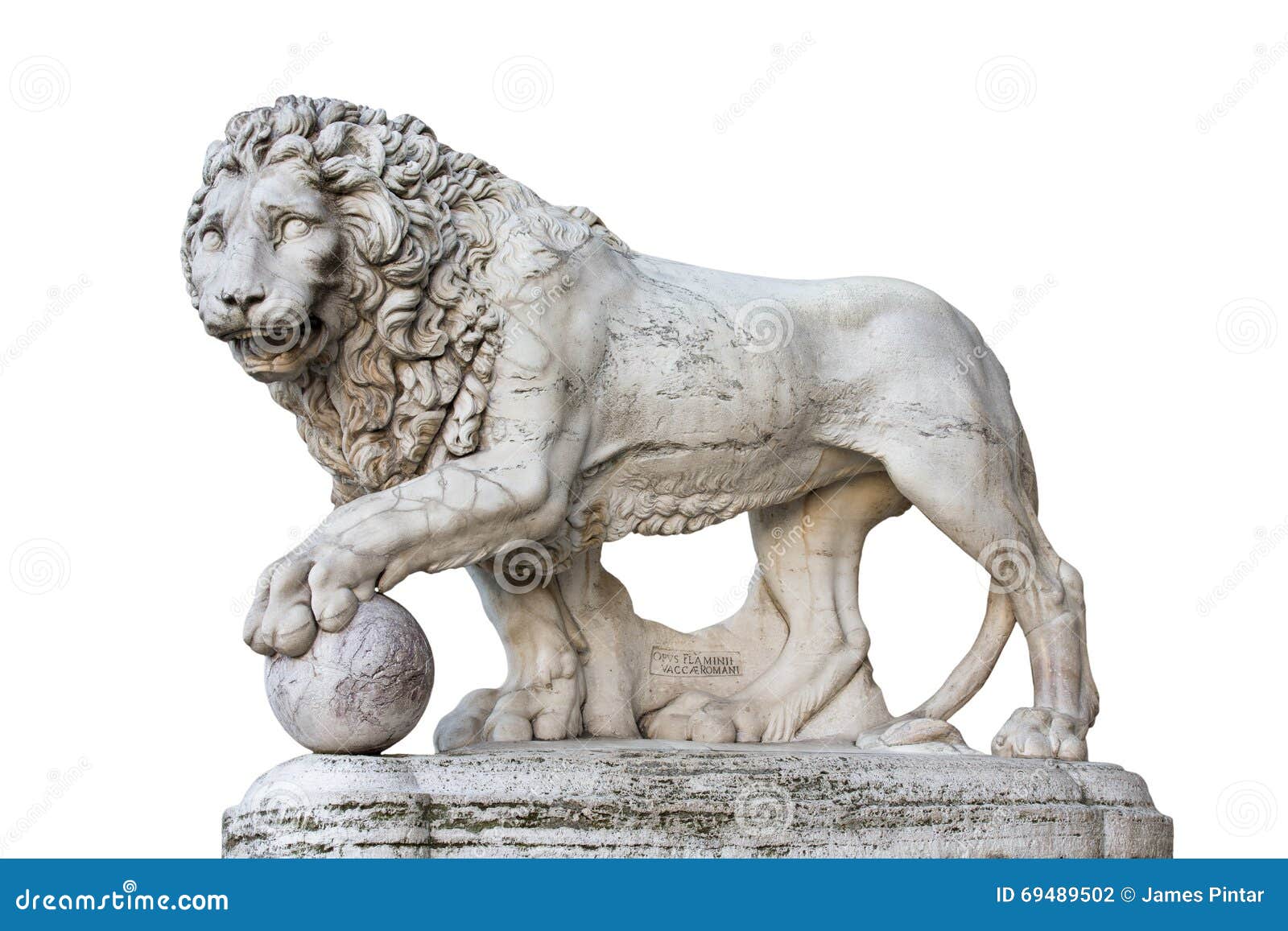 Lion Statue in Florence Italy Isolated Op Wit Stock Foto Image of
