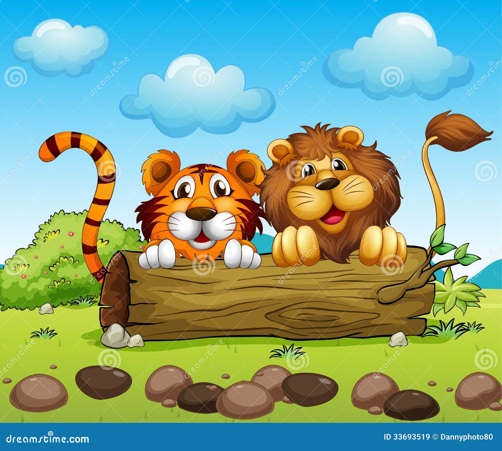 A lion and a tiger hiding stock vector. Illustration of predator - 33693519 A lion and a tiger hiding stock vector. Illustration of predator - 33693519