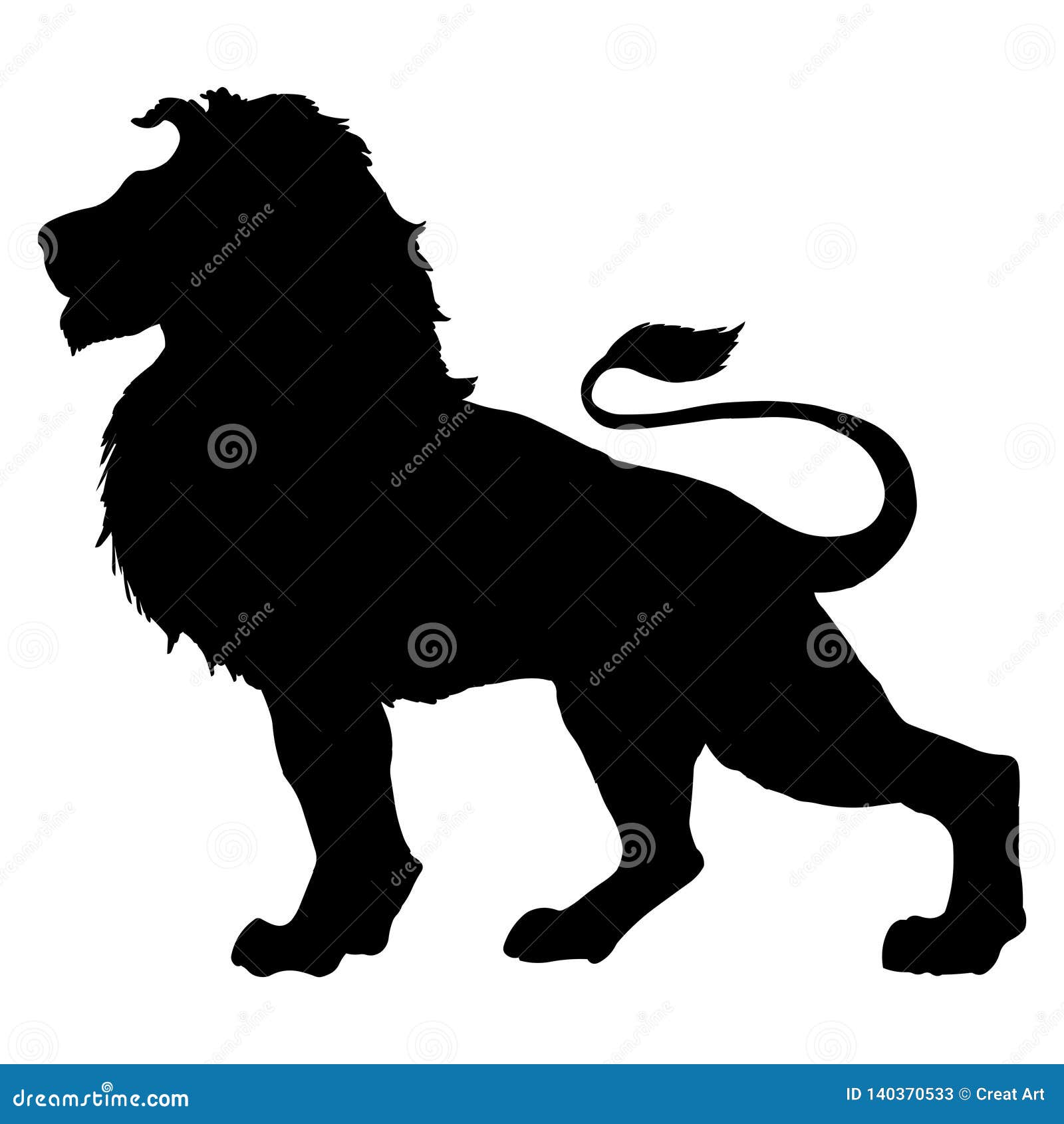 Download Lion Vector Illustration Black Silhouette Stock Vector ...