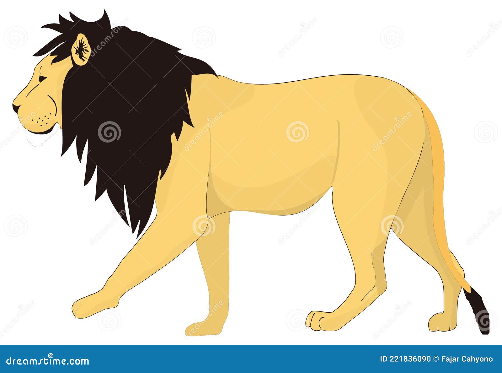 Lion Walk Animal Vector Illustration Transparent Background Stock ...