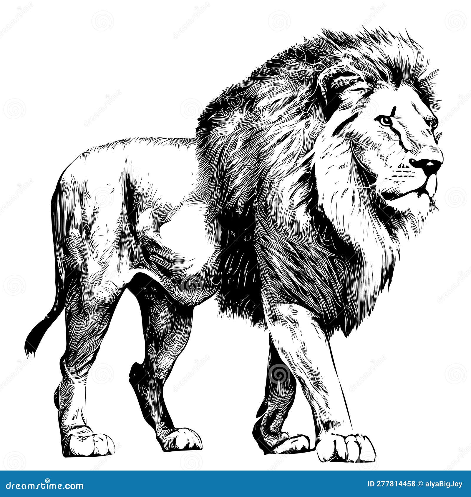 Lion Walking Sketch Hand Drawn in Doodle Style Vector Illustration ...