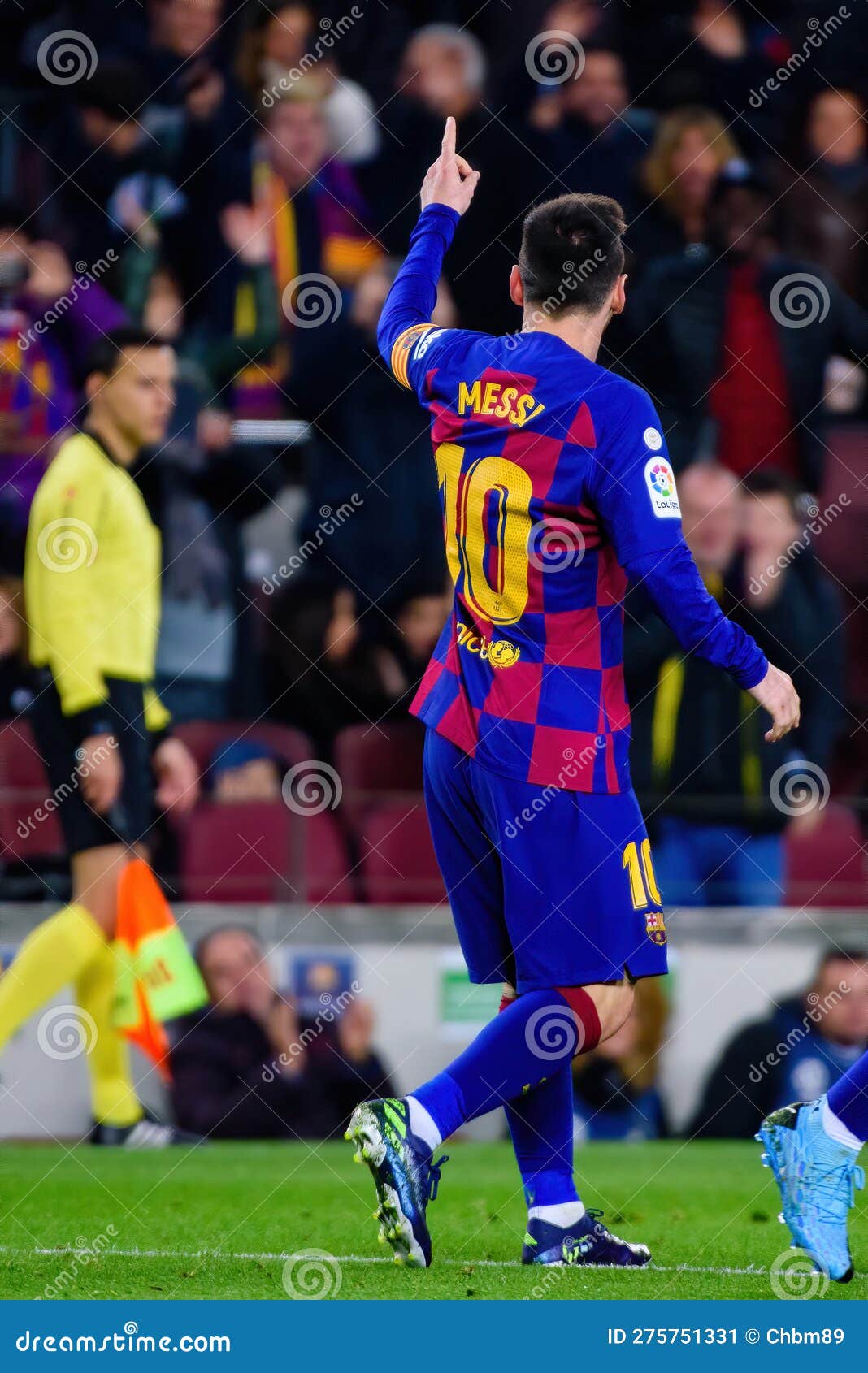 Lionel Messi Celebrates A Goal At The La Liga Match Between FC