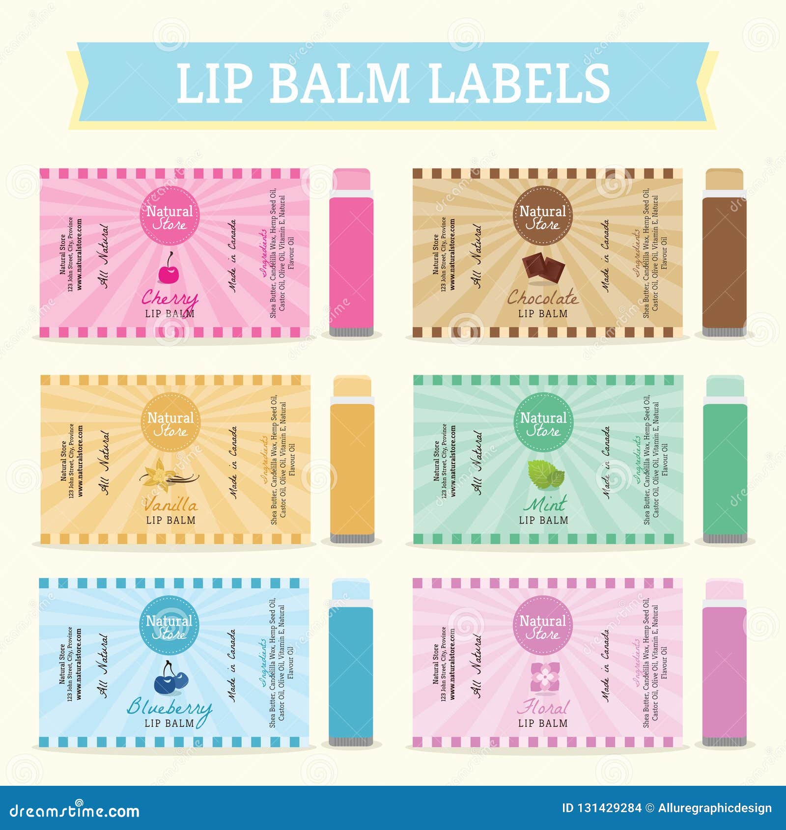 Lip Balm Labels stock illustration. Illustration of border - 21 With Free Chapstick Label Template