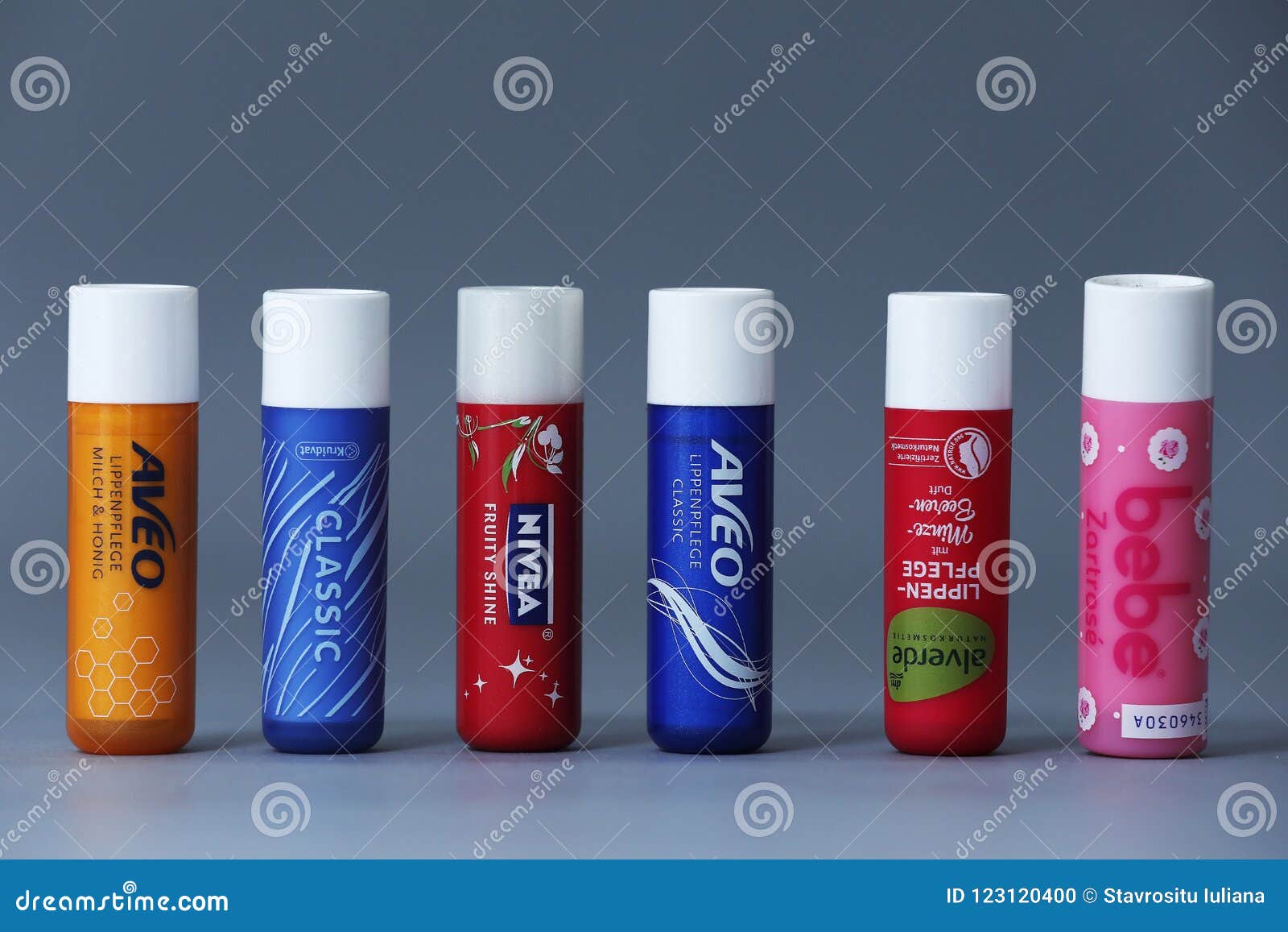 Lip balms, copy space editorial image. Image of cosmetic 123120400