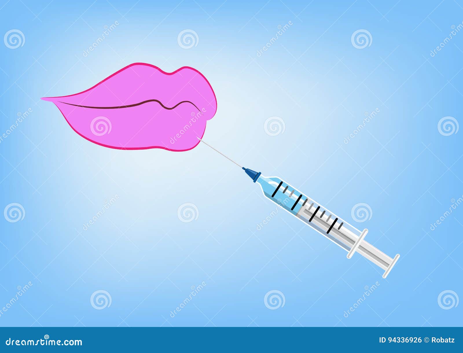 Lip And Botox Or Fillers Injection Vector Illustration CartoonDealer