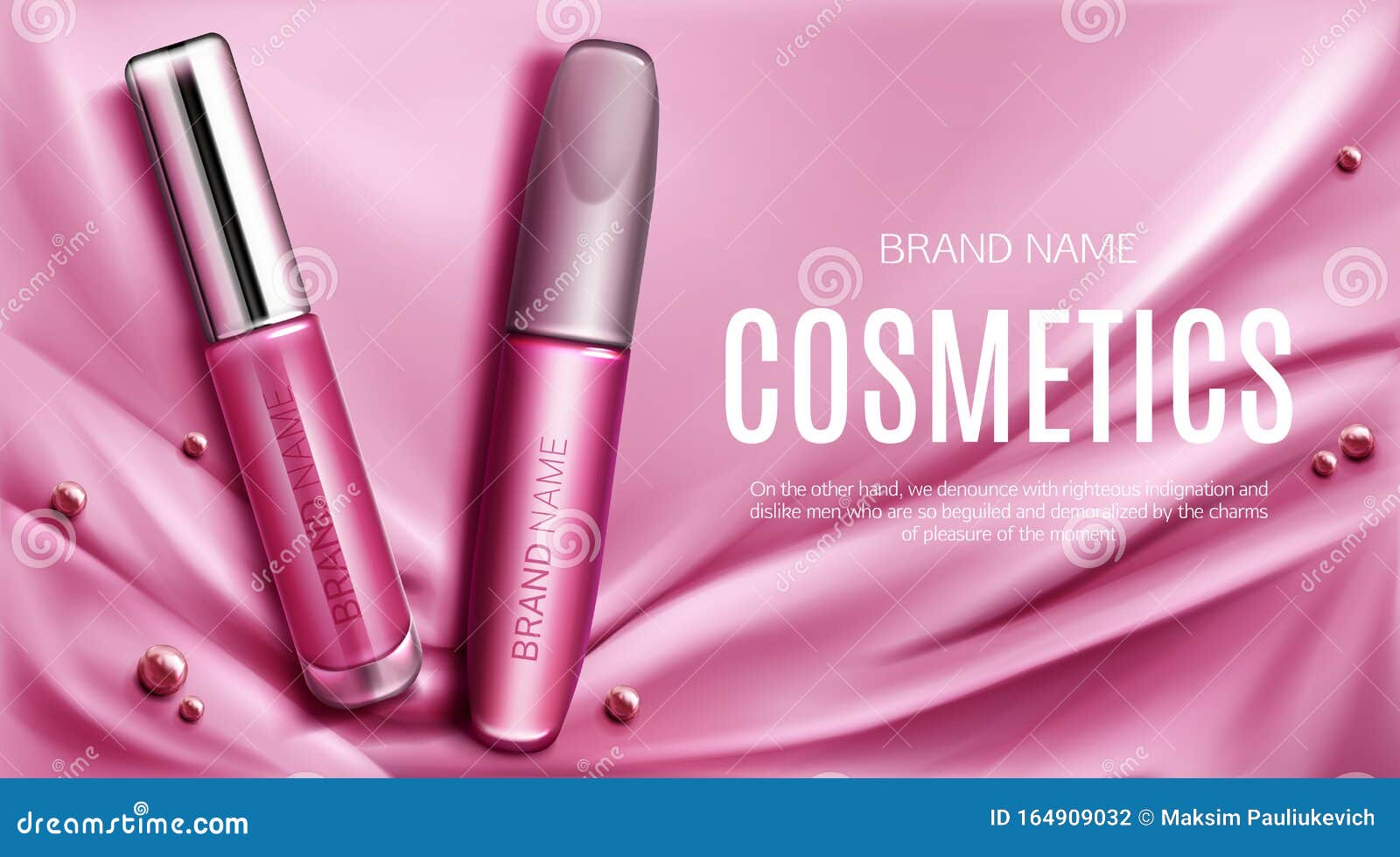 Download Lip Gloss And Mascara Tubes Mockup Promo Banner Stock ...