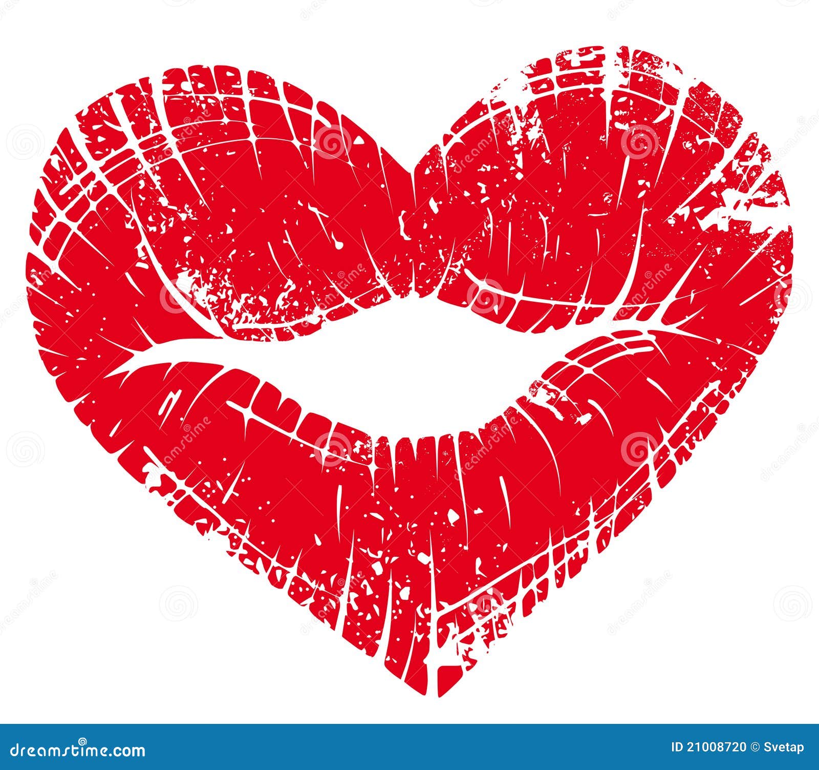Lip Print Heart Stock Photo - Image: 21008720