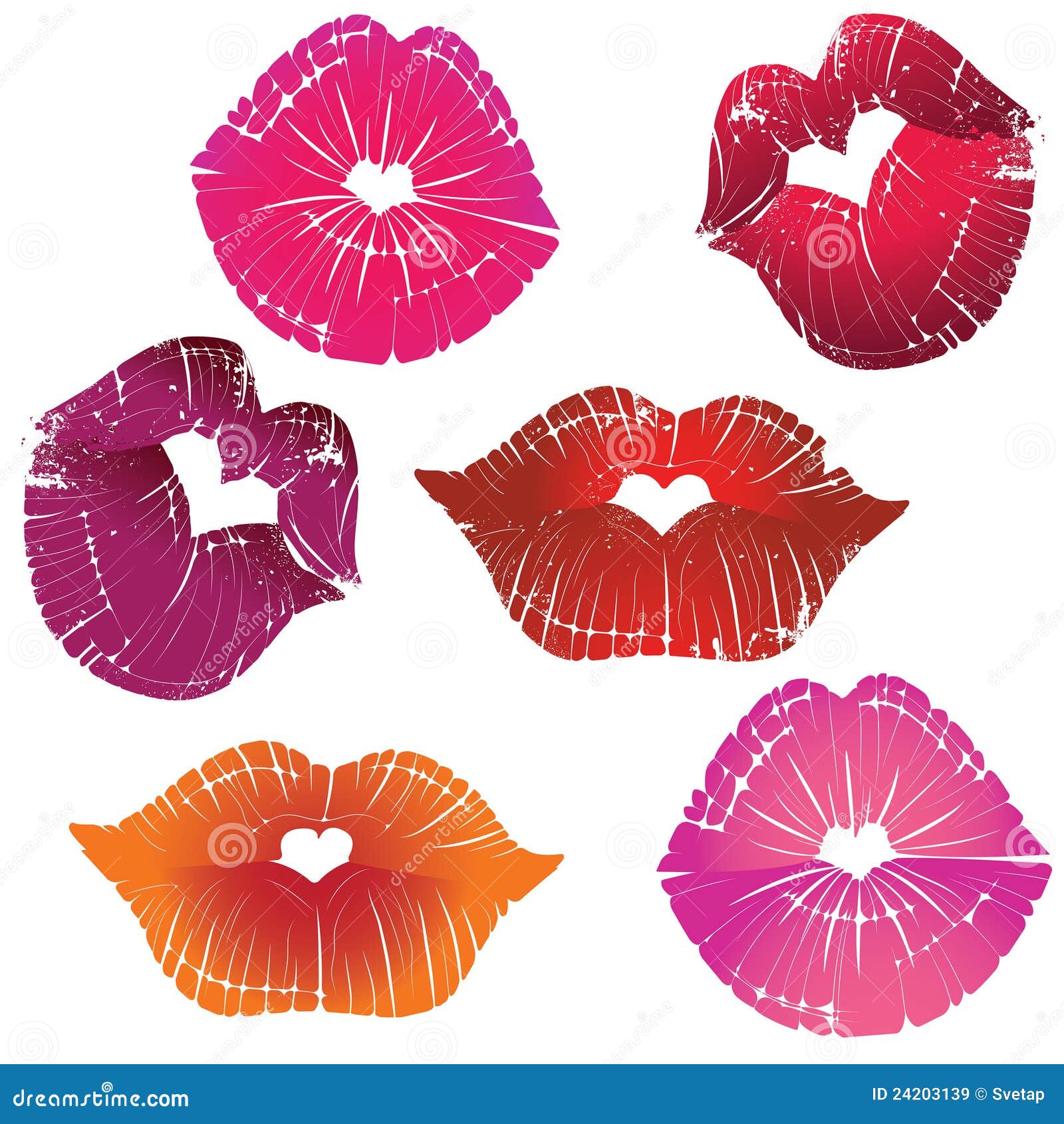 Lip Print Heart Cartoon Vector 24203139