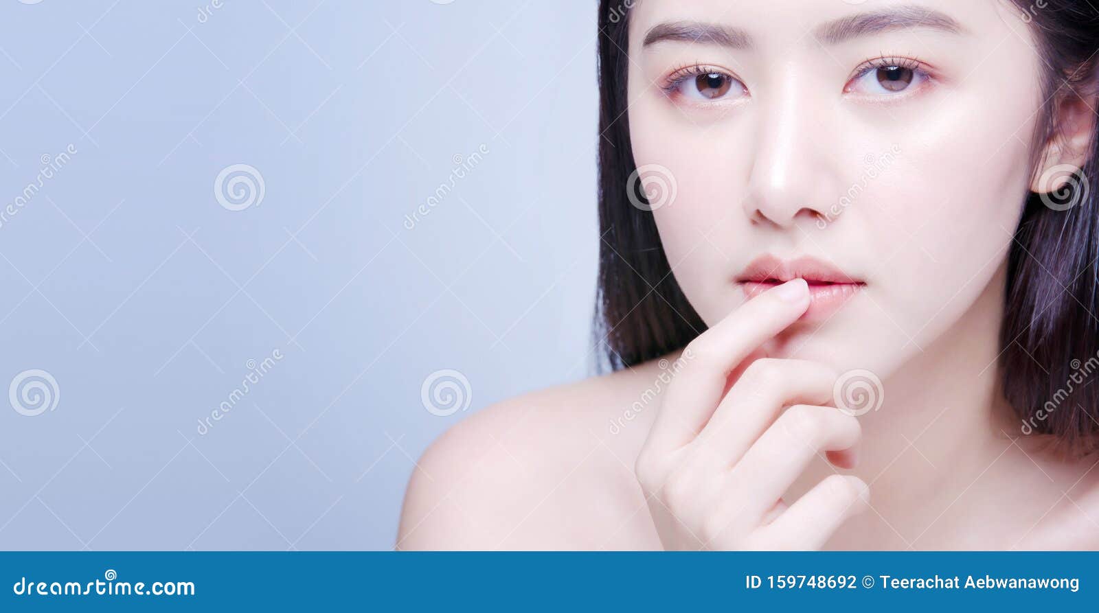Lip Protection Closeup Of Beautiful Young Asian Woman Healthy Lips