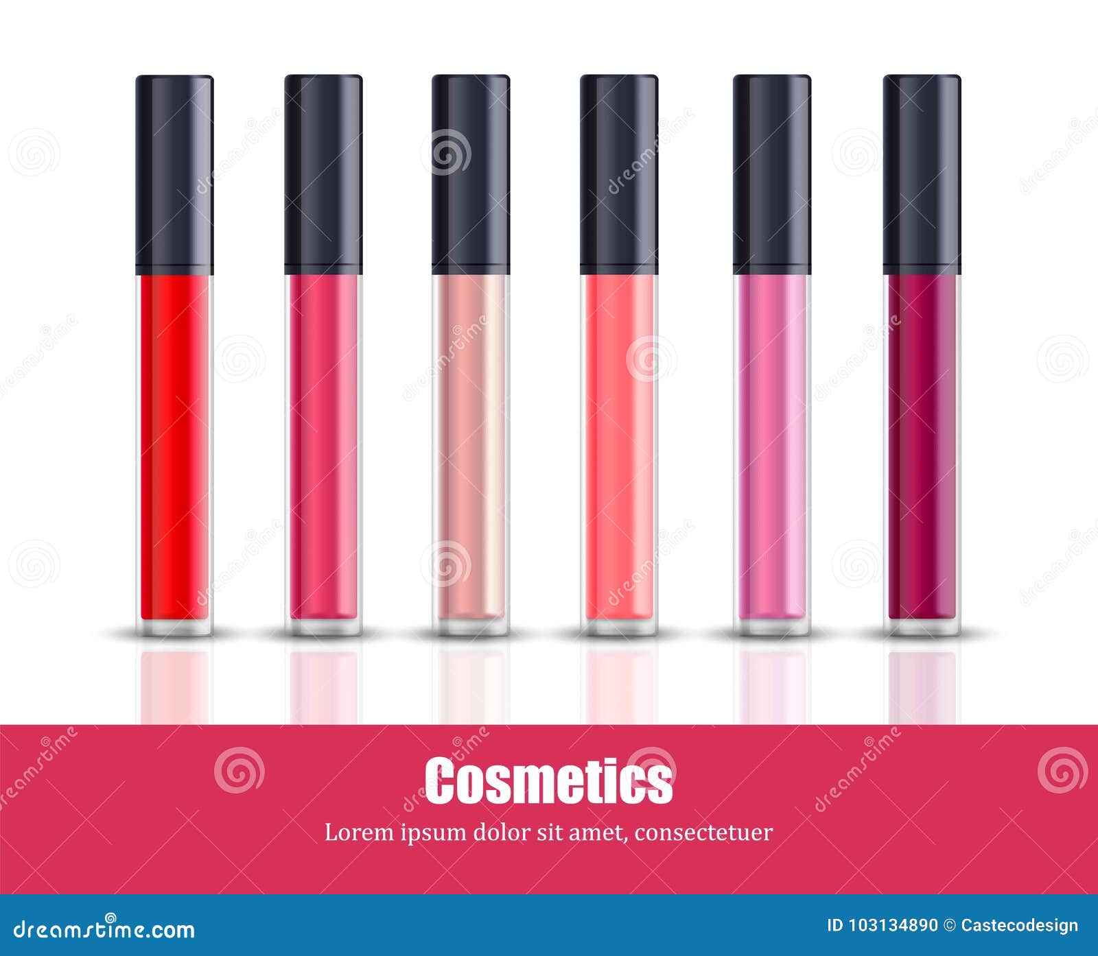 lipgloss beauty collection icons template 