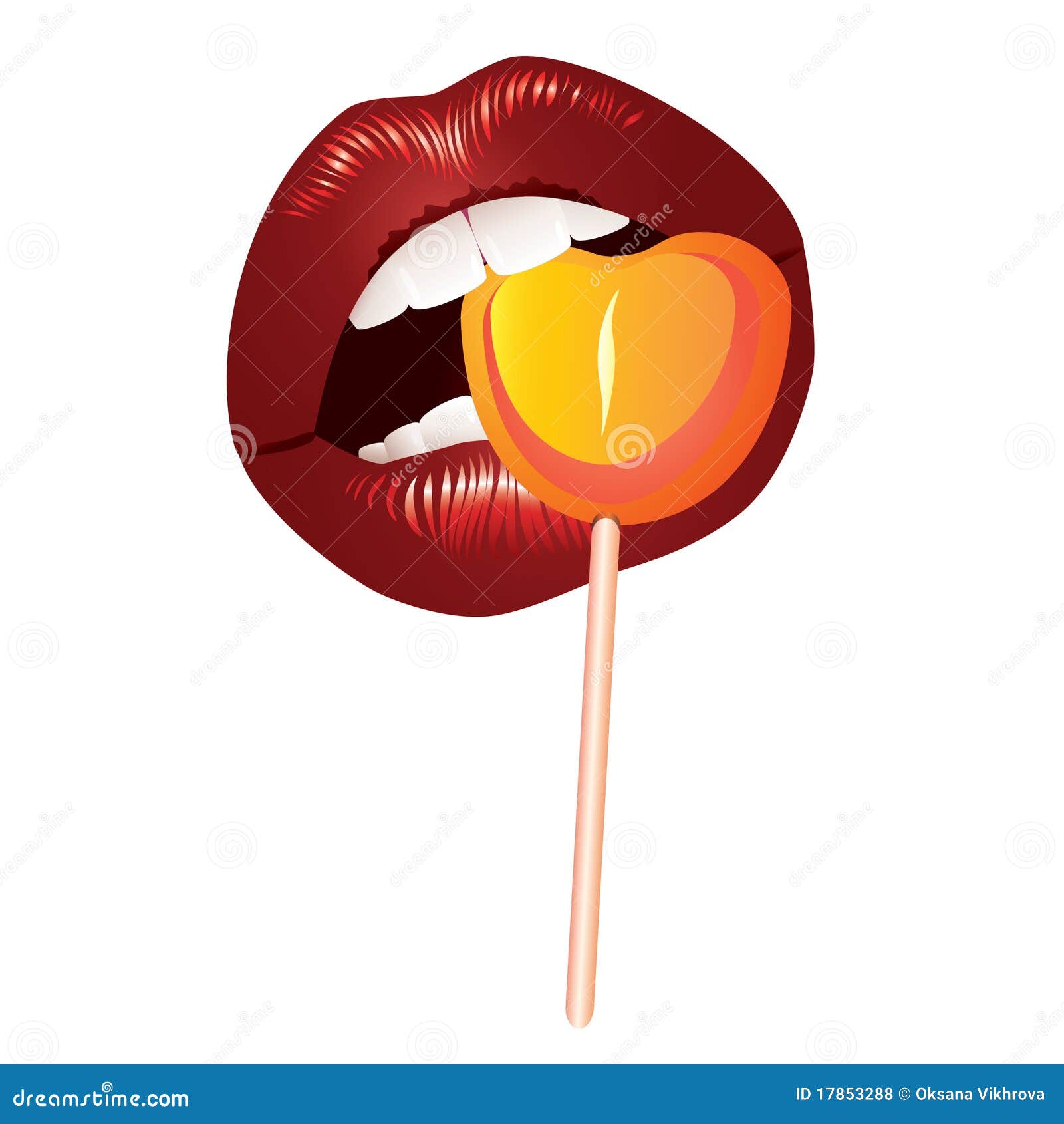 Lips and candy. stock vector. Illustration of background 17853288