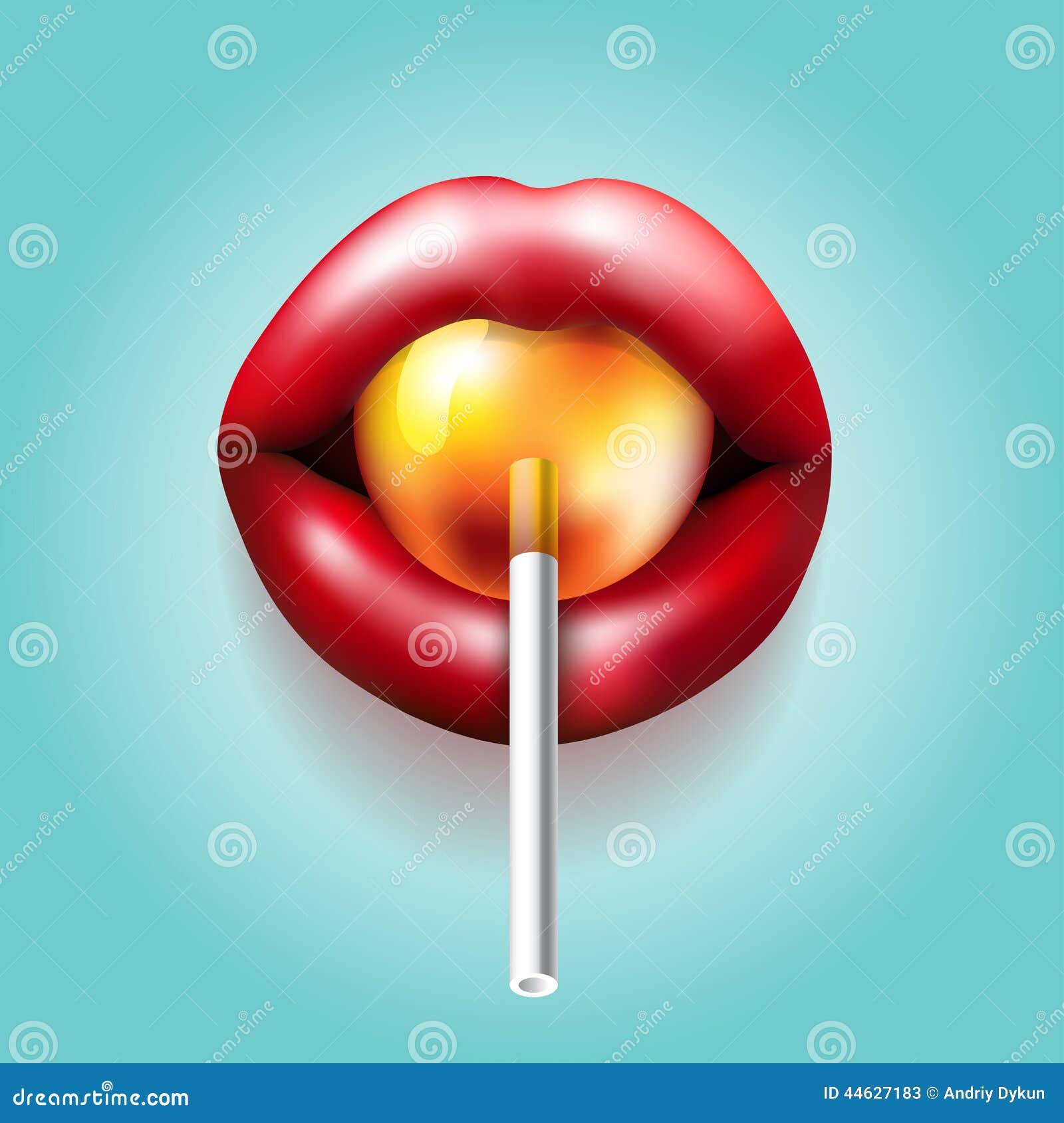 Lips with candy stock vector. Illustration of candy, suck 44627183