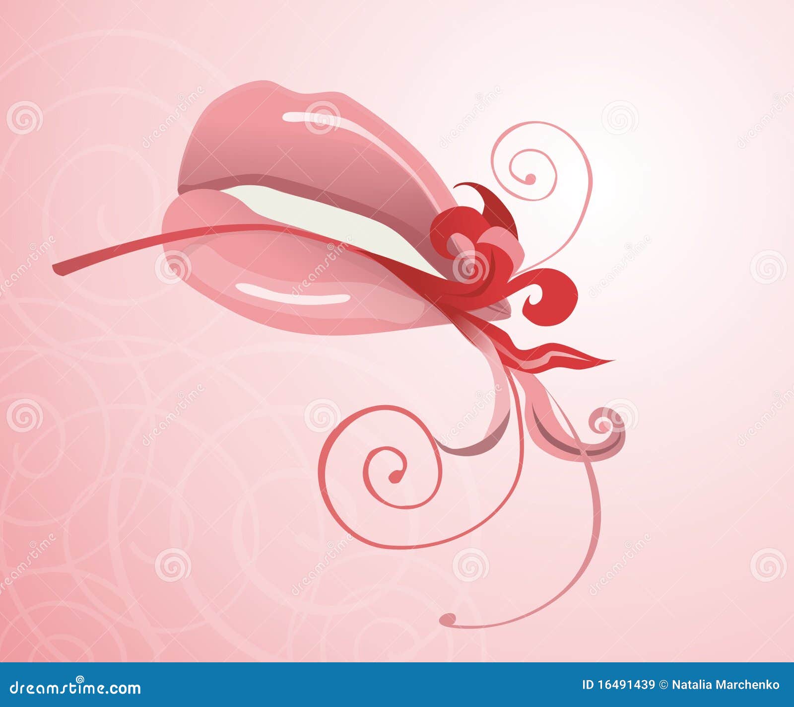 Lips and flower stock vector. Illustration of caucasian 16491439