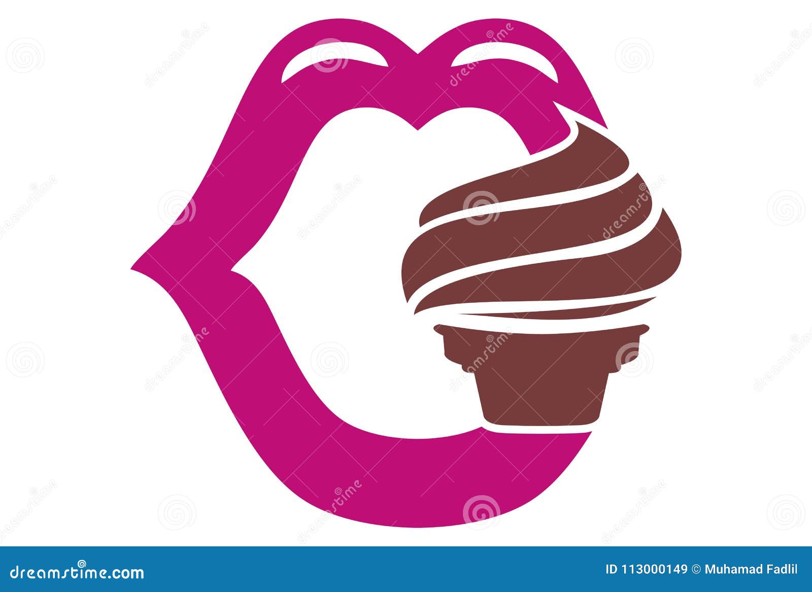 Lips ice cream logo dsign stock vector. Illustration of question