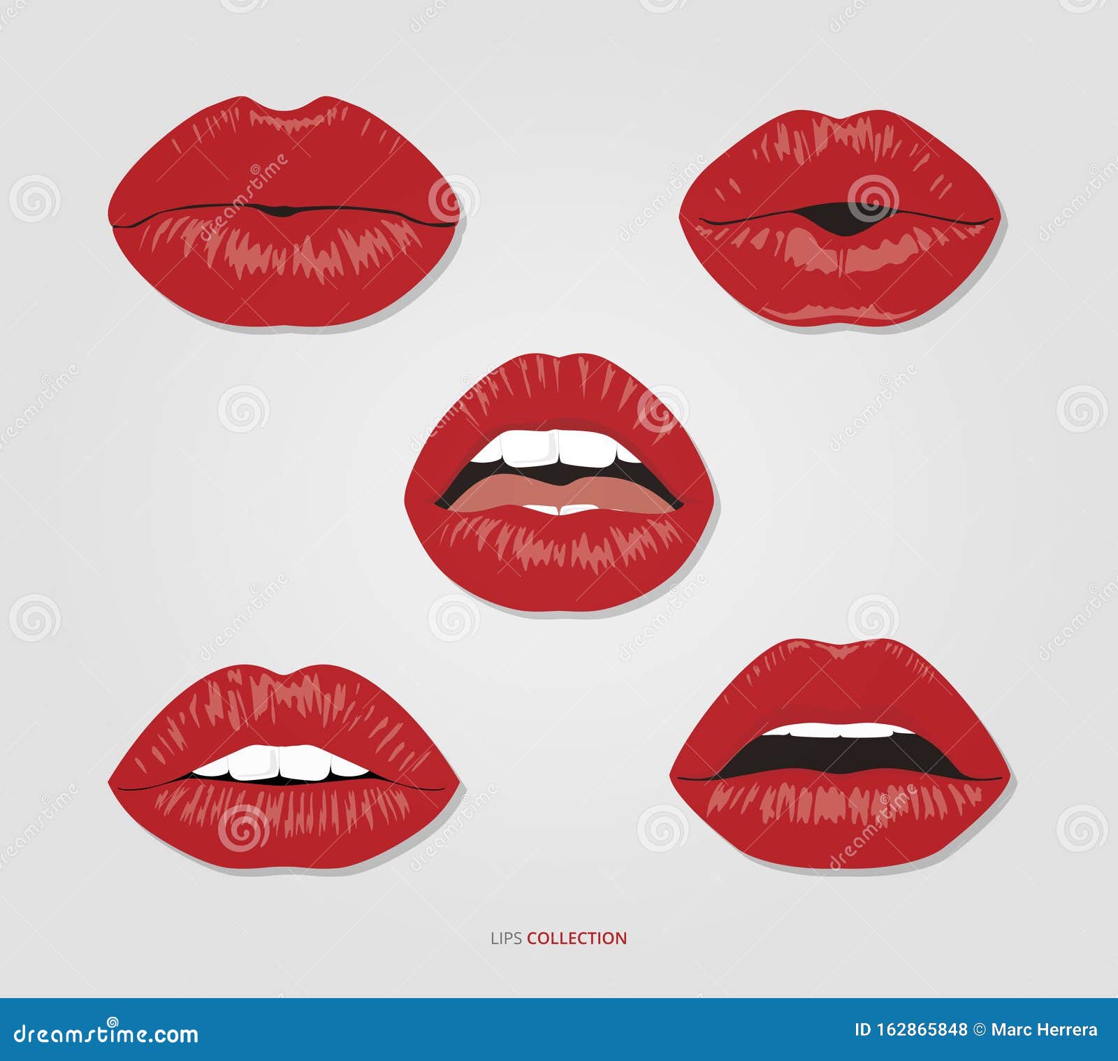 Lips and Mouth Illustration Set Stock Illustration Illustration of