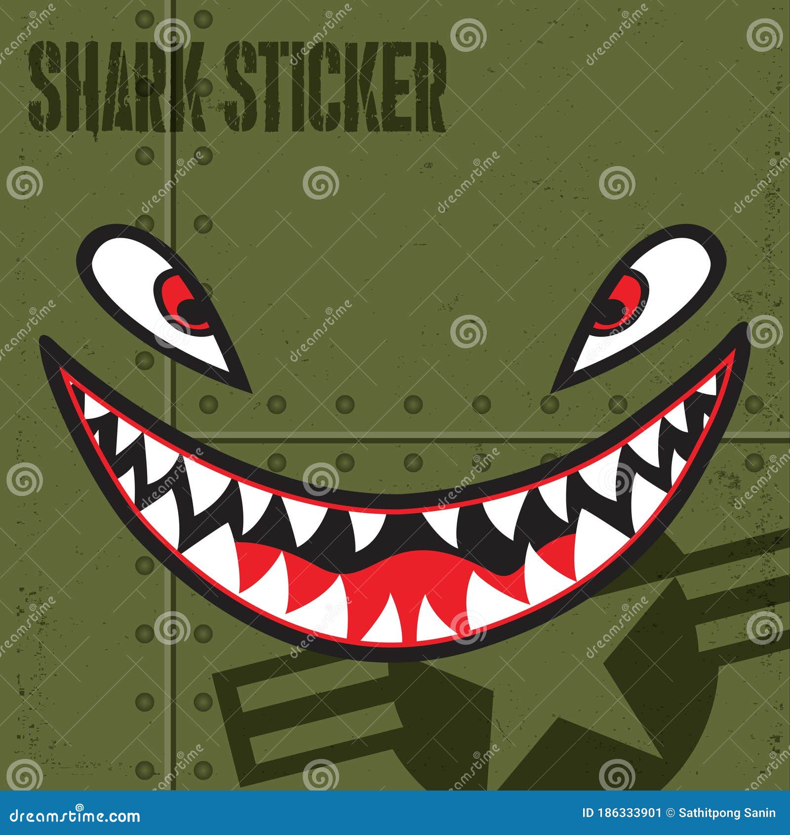 Download Flying Tiger Shark Mouth Sticker Vinyl Smile Vector ...